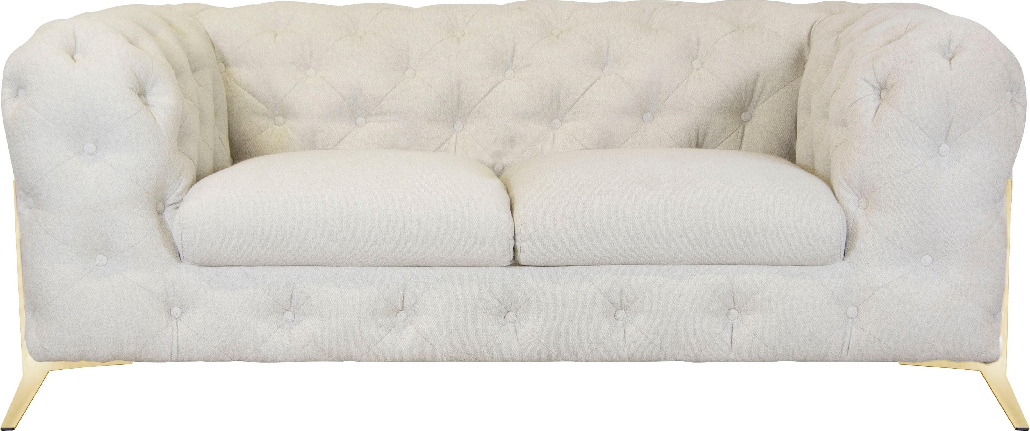 Leonique Chesterfield-Sofa Amaury Beige Aufwändige Knopfheftung