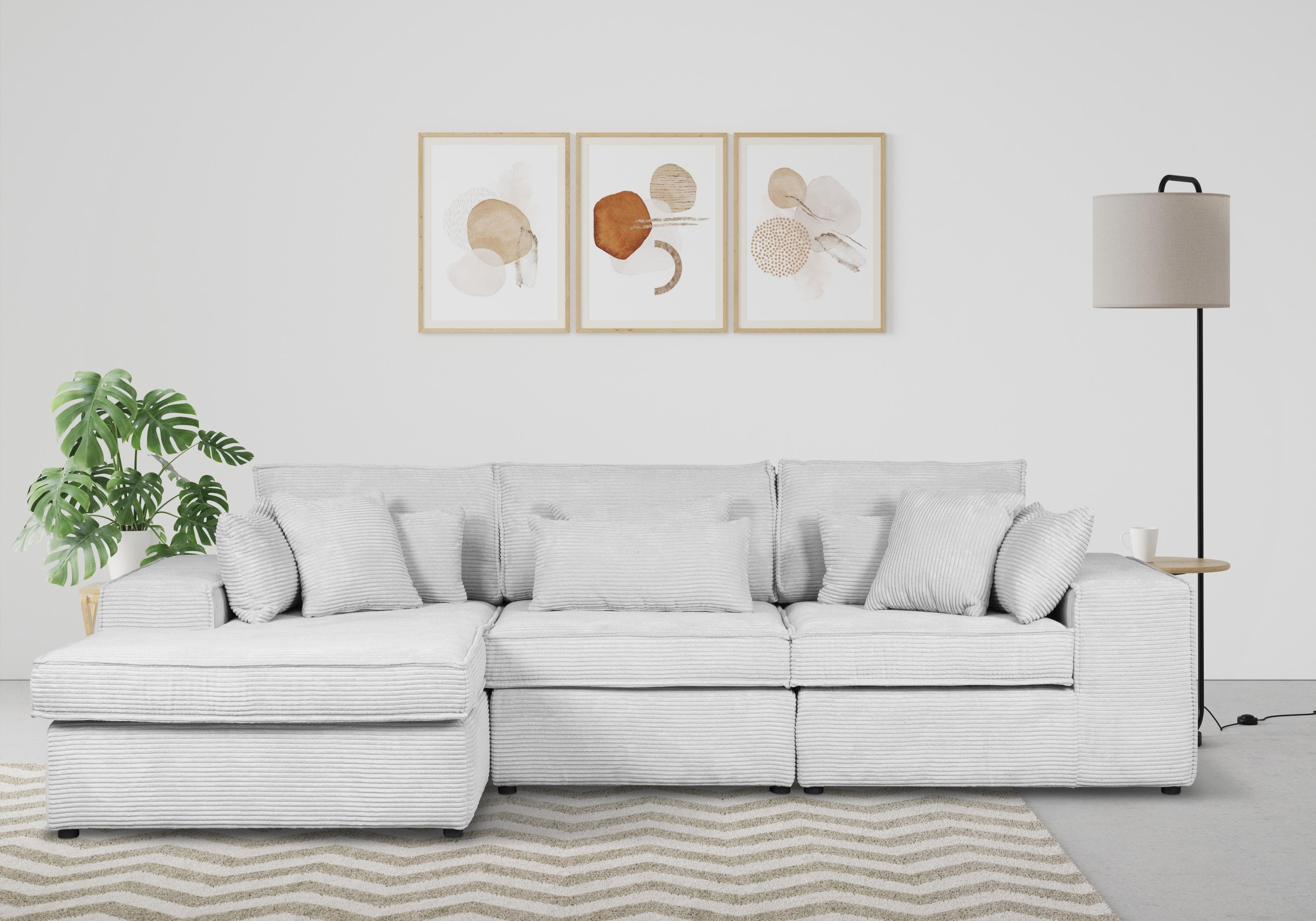 Ecksofa OTTO HOME Enid L-Form Beige Creme 3-teilig