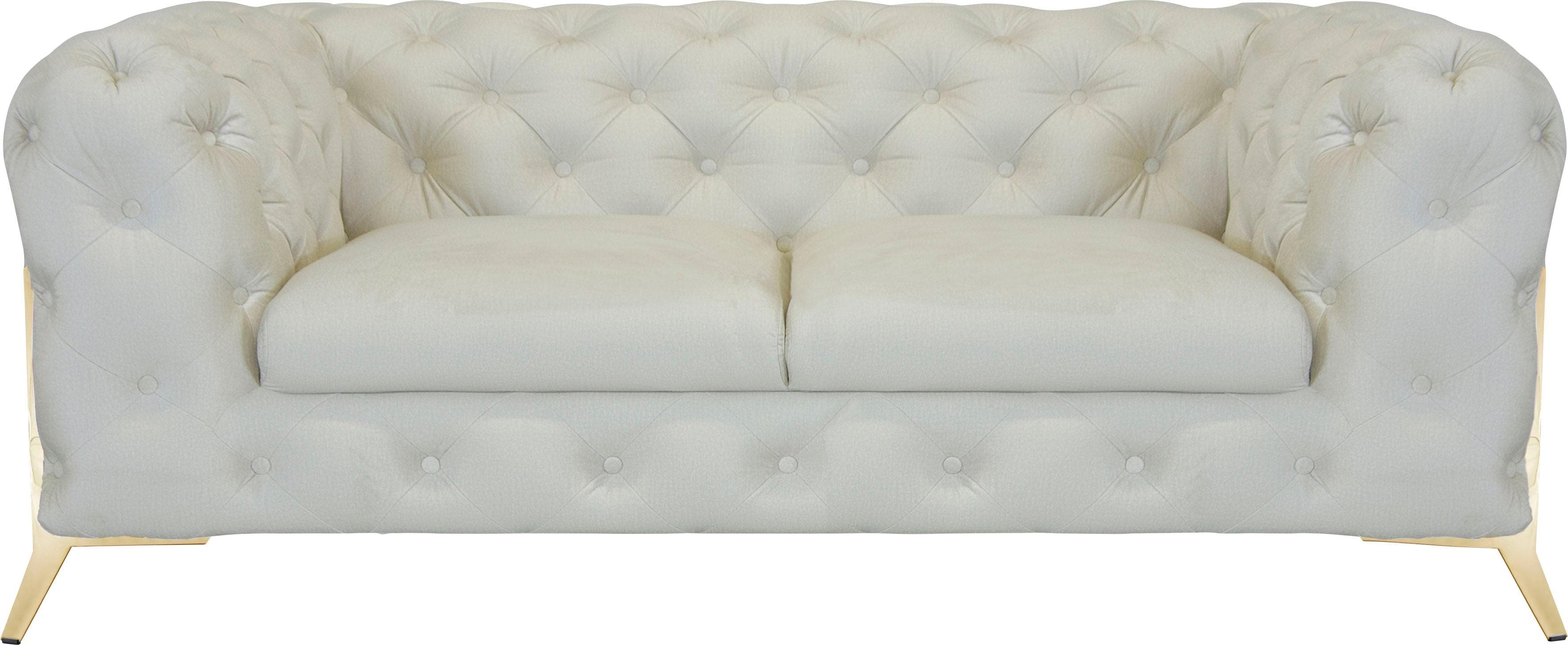 HOME AFFAIRE Chesterfield Sofa Amaury Beige Samtoptik