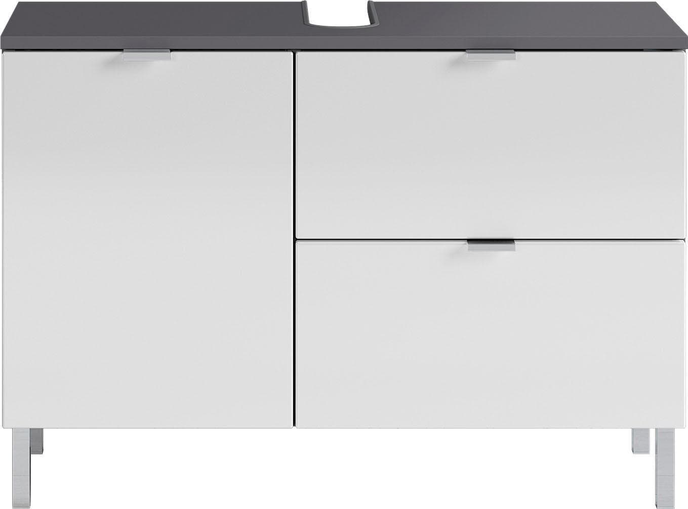 Waschbeckenunterschrank GERMANIA GW-Mauresa Graphit/Weiß Hochglanz 80x34x56 cm