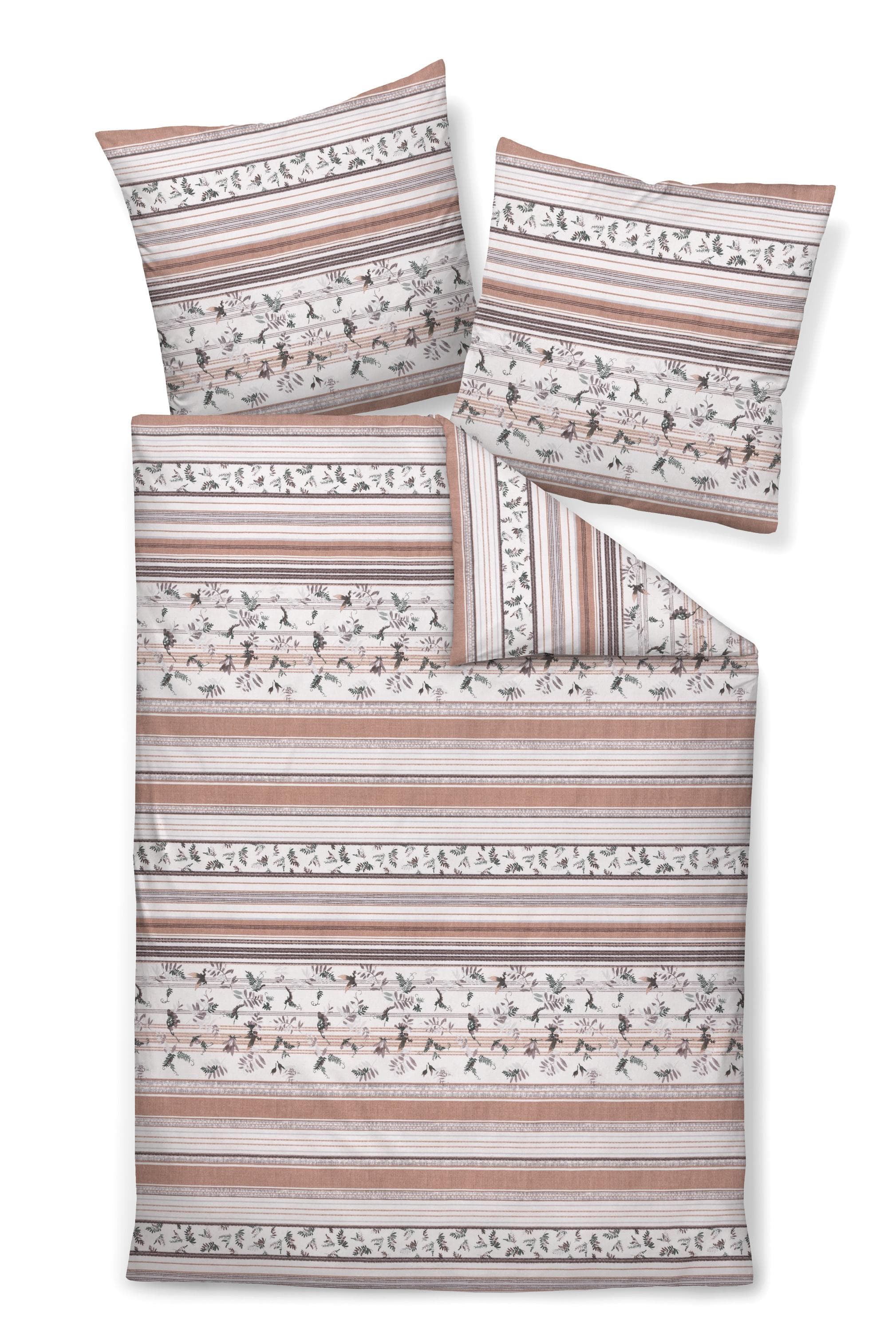 Janine Bettwäsche Feinbiber 100% Baumwolle mit Reissverschluss