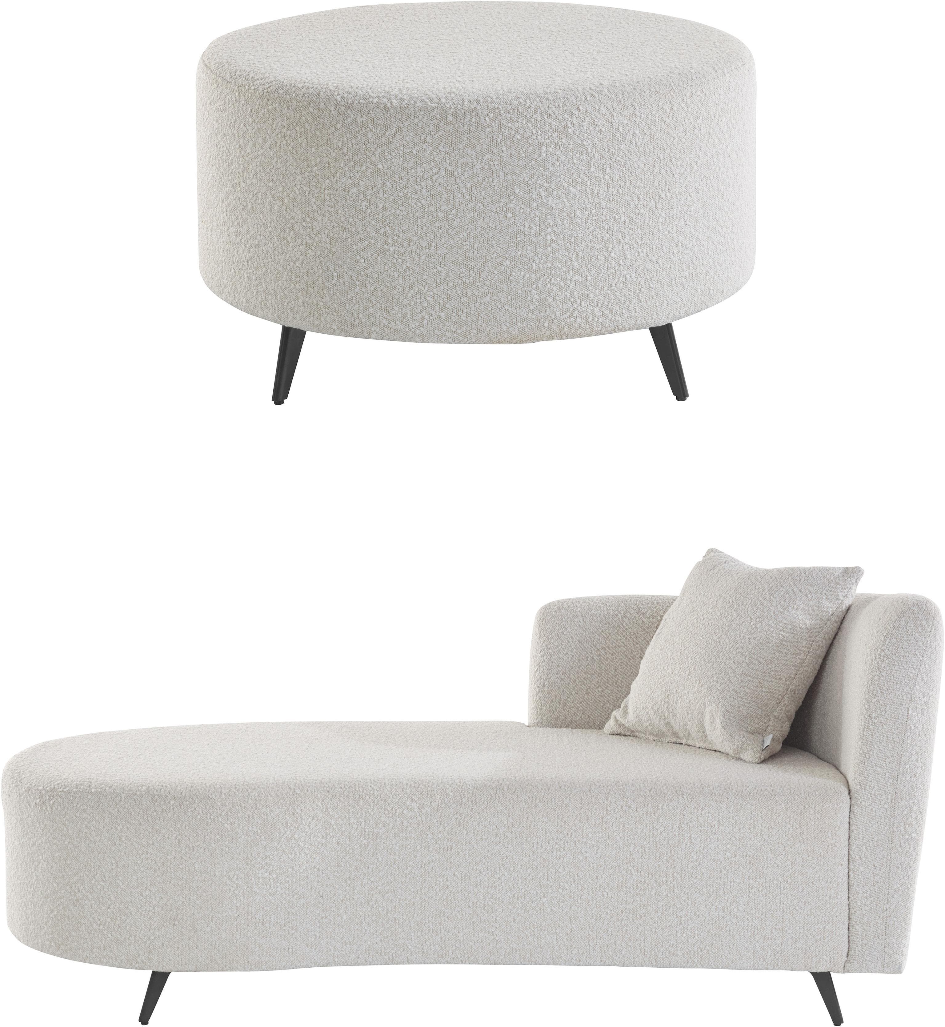 Home Affaire Recamiere Hulby Beige mit Hocker