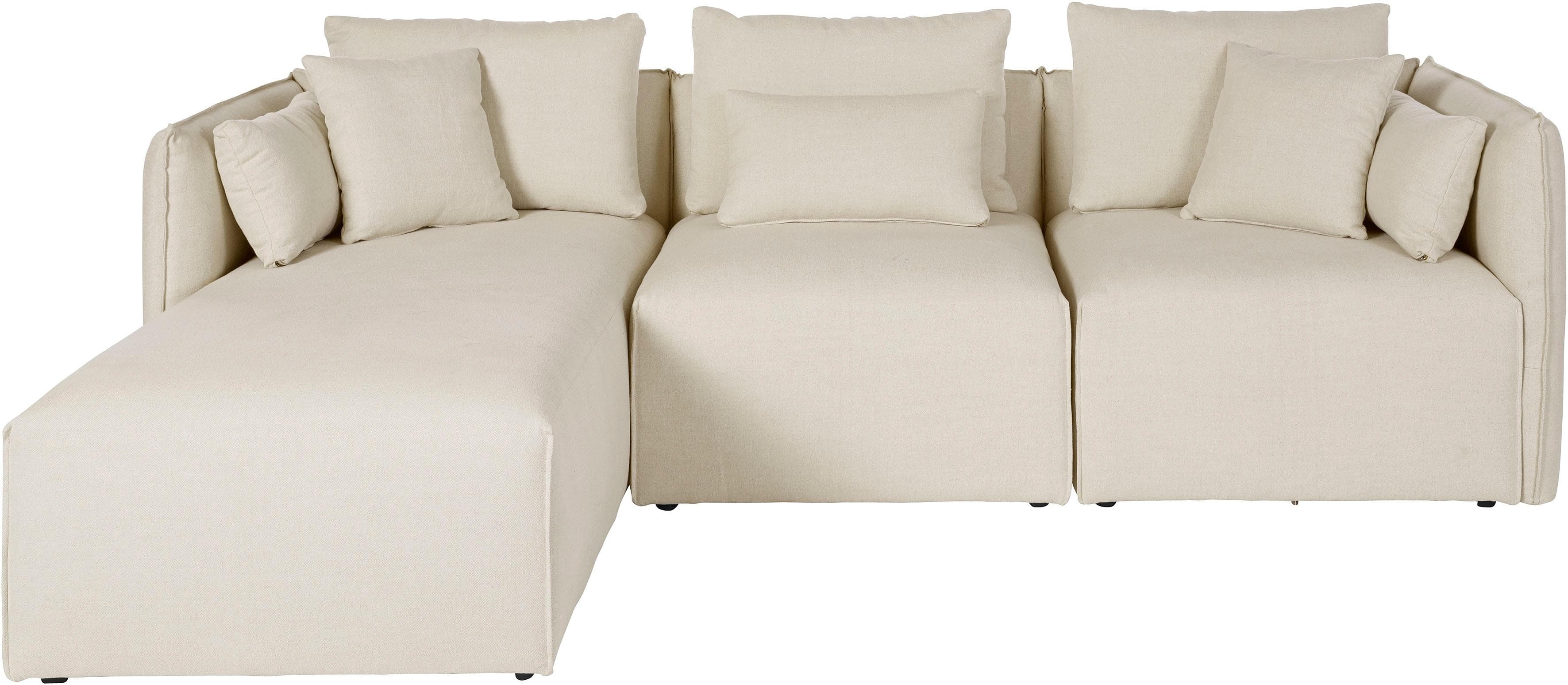 OTTO HOME Ecksofa Nöre L-Form Beige Samtoptik