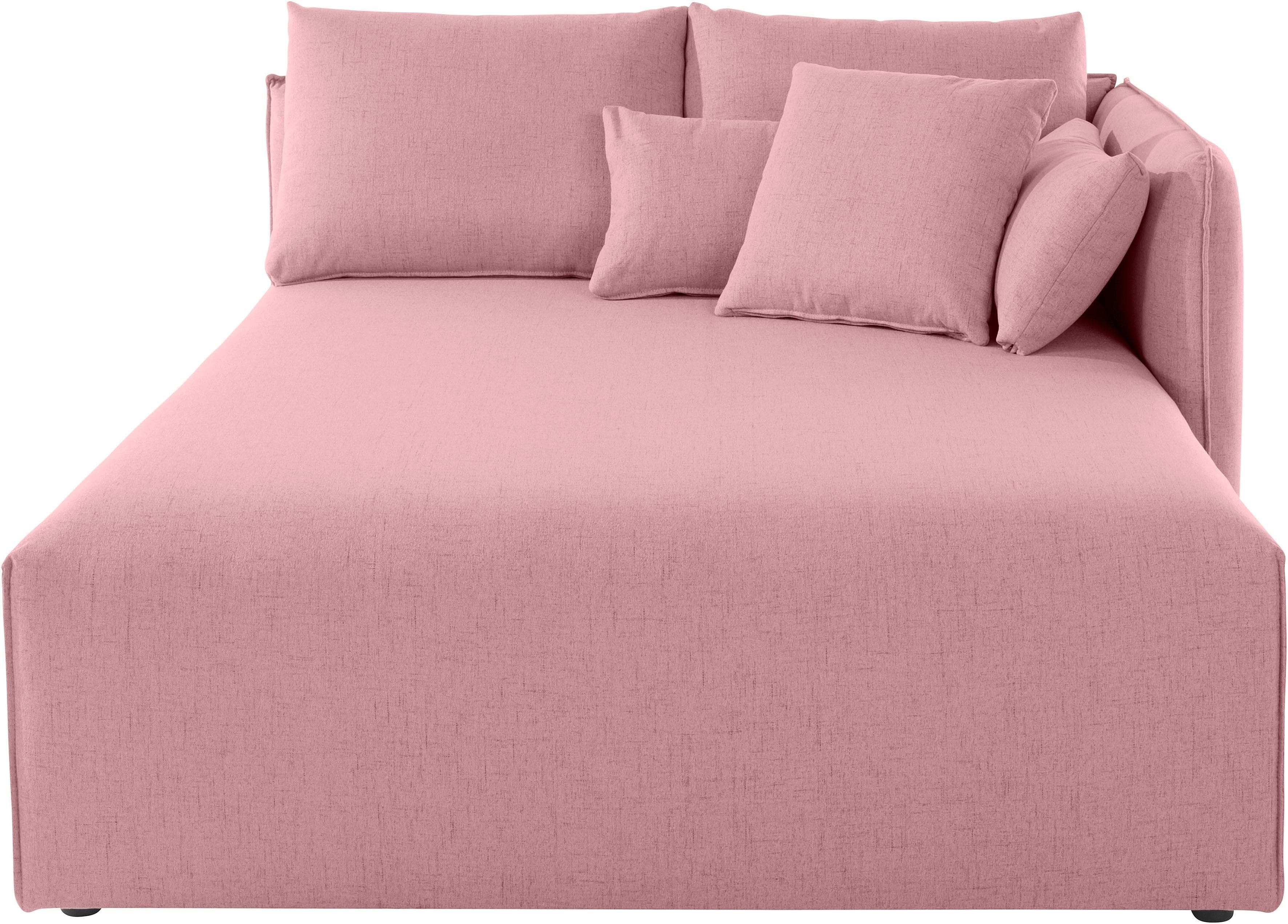 OTTO HOME Ottomane Nöre Rosa Polyestermöbel