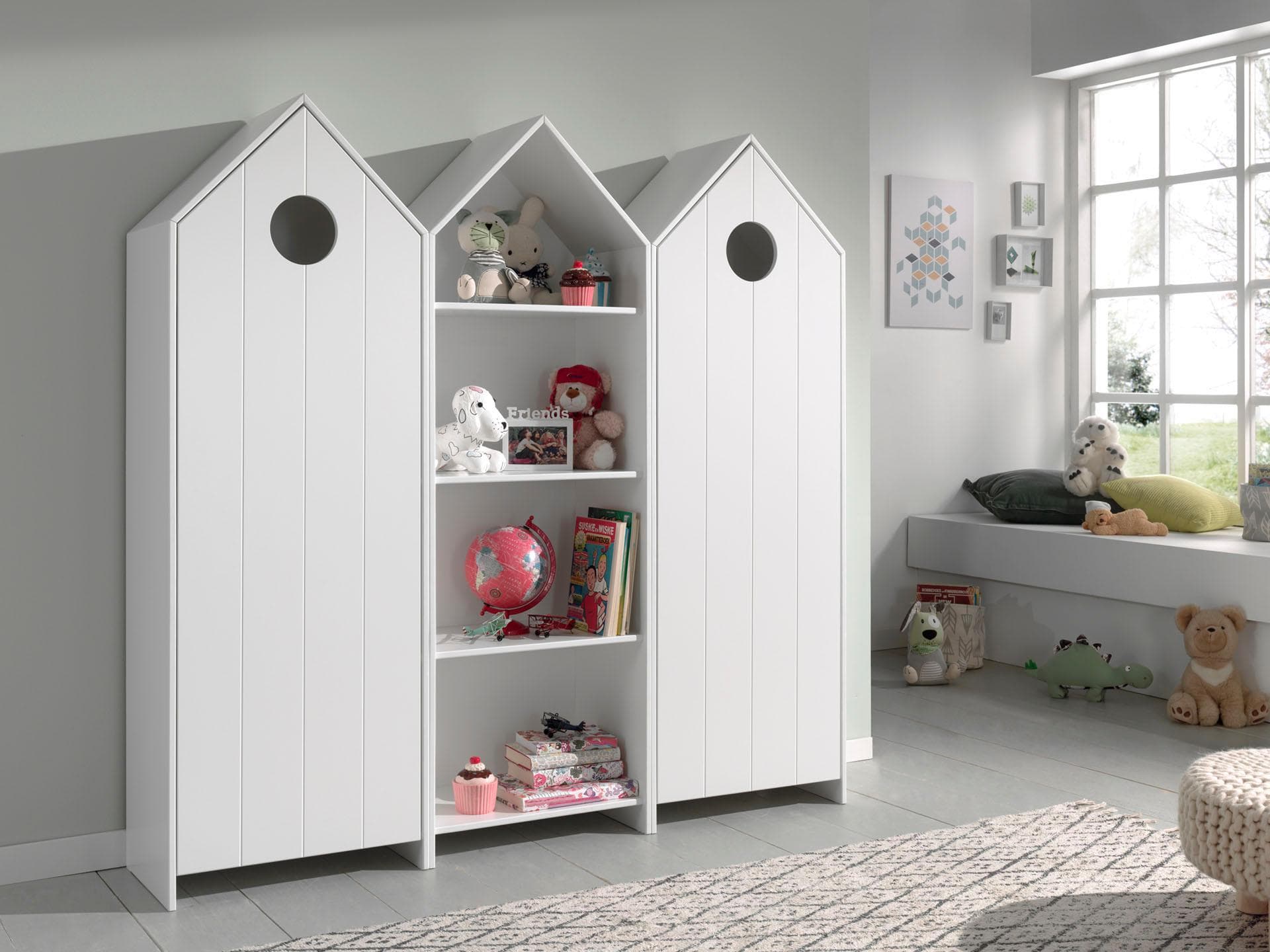 VIPACK Casami Jugendzimmer-Set 3-tlg. Weiß mit 2 Schränken und Regal