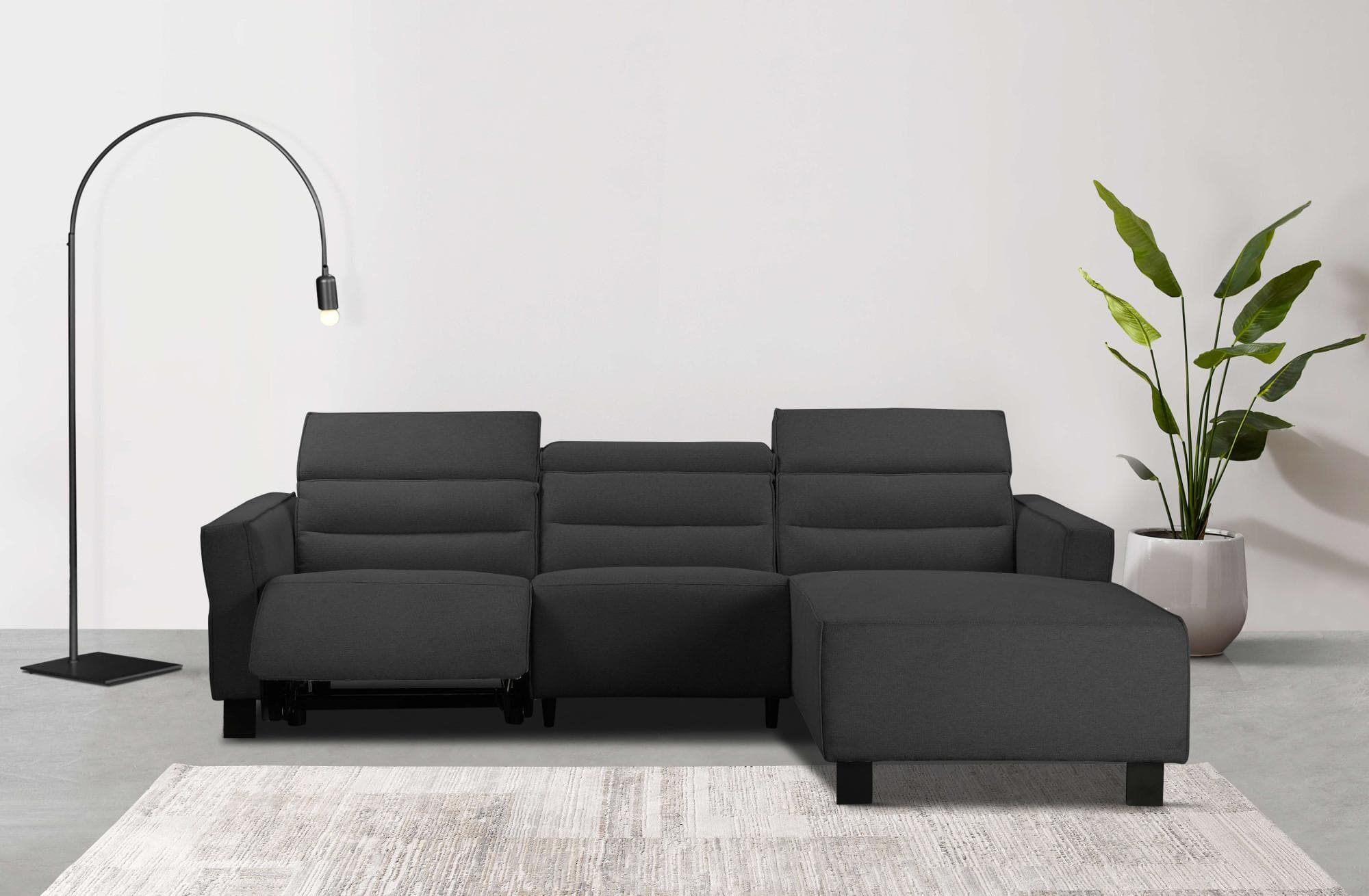 Home Affaire Ecksofa Carpari Anthrazit Relaxfunktion