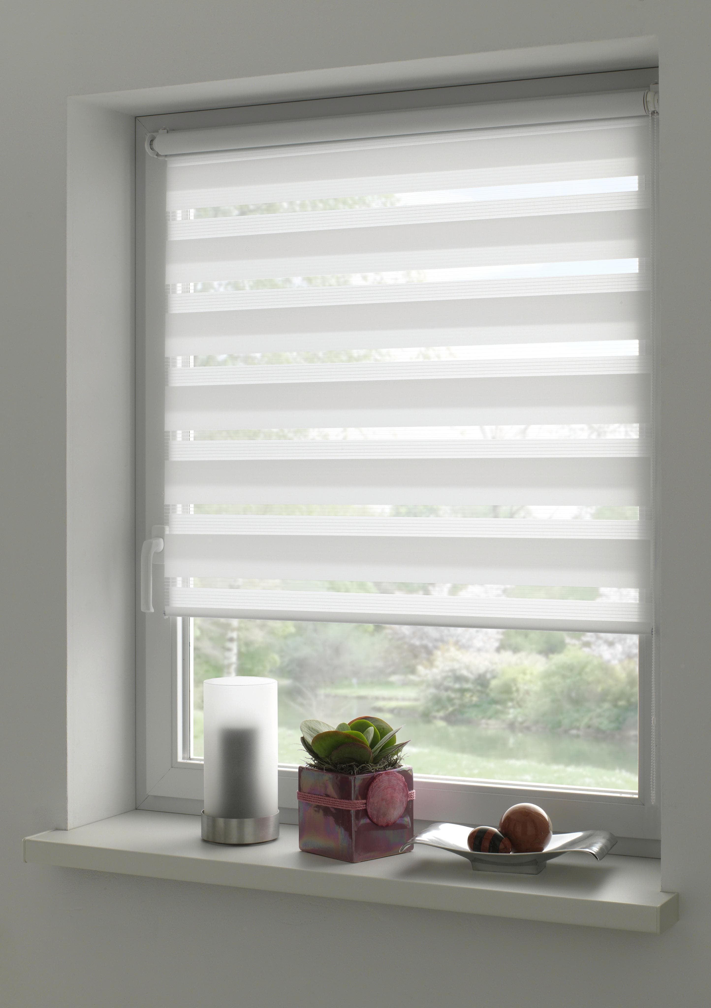OTTO HOME Duo Klemmrollo Weiß Polyester 70x150 cm