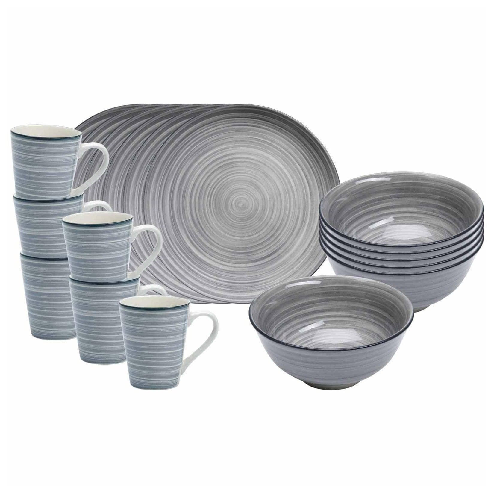 Ritzenhoff & Breker Frühstücks-Set Sendai Wirbel 18er Set Grau