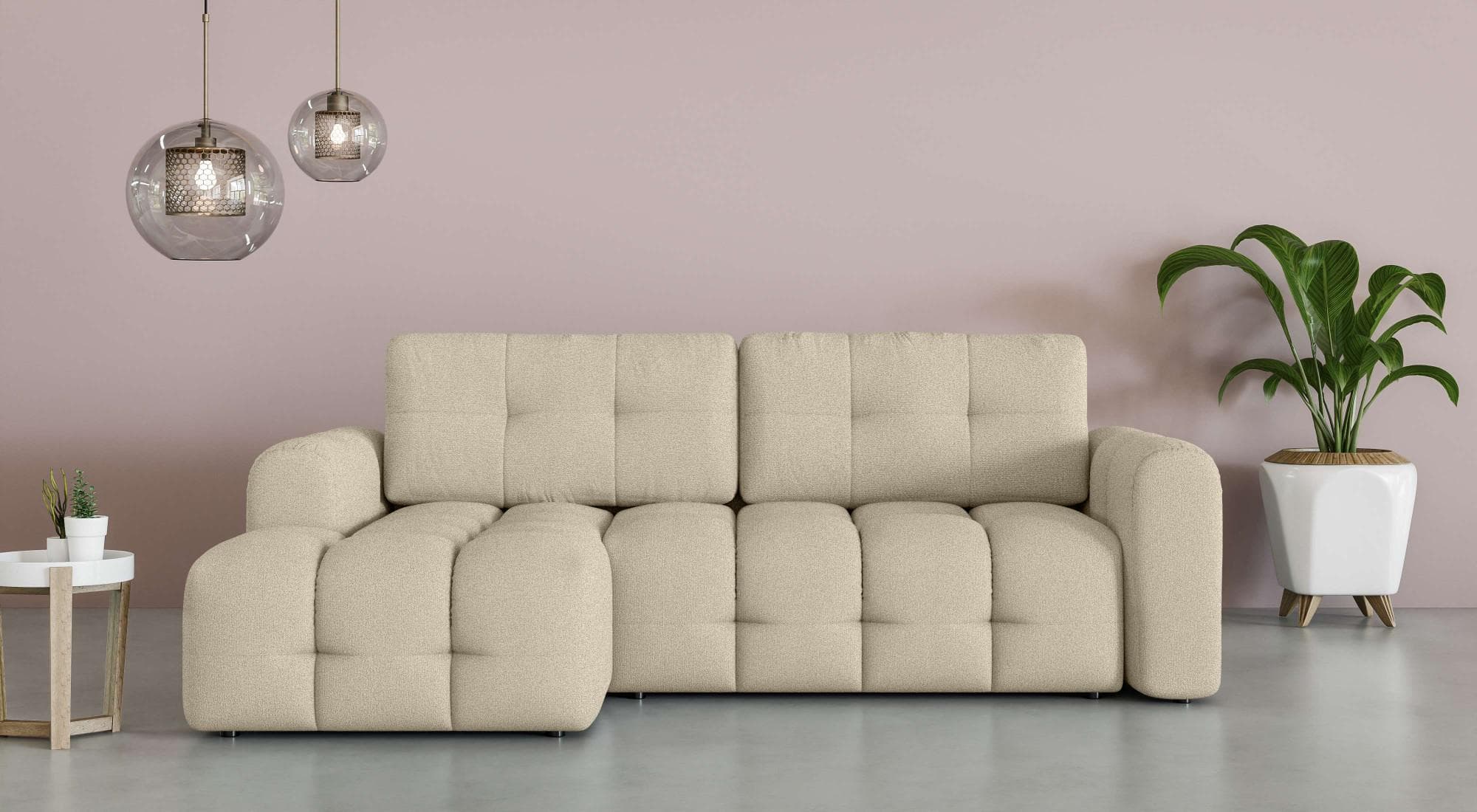 OTTO HOME Ecksofa Manilla Grau Taupe L-Form mit Recamiere