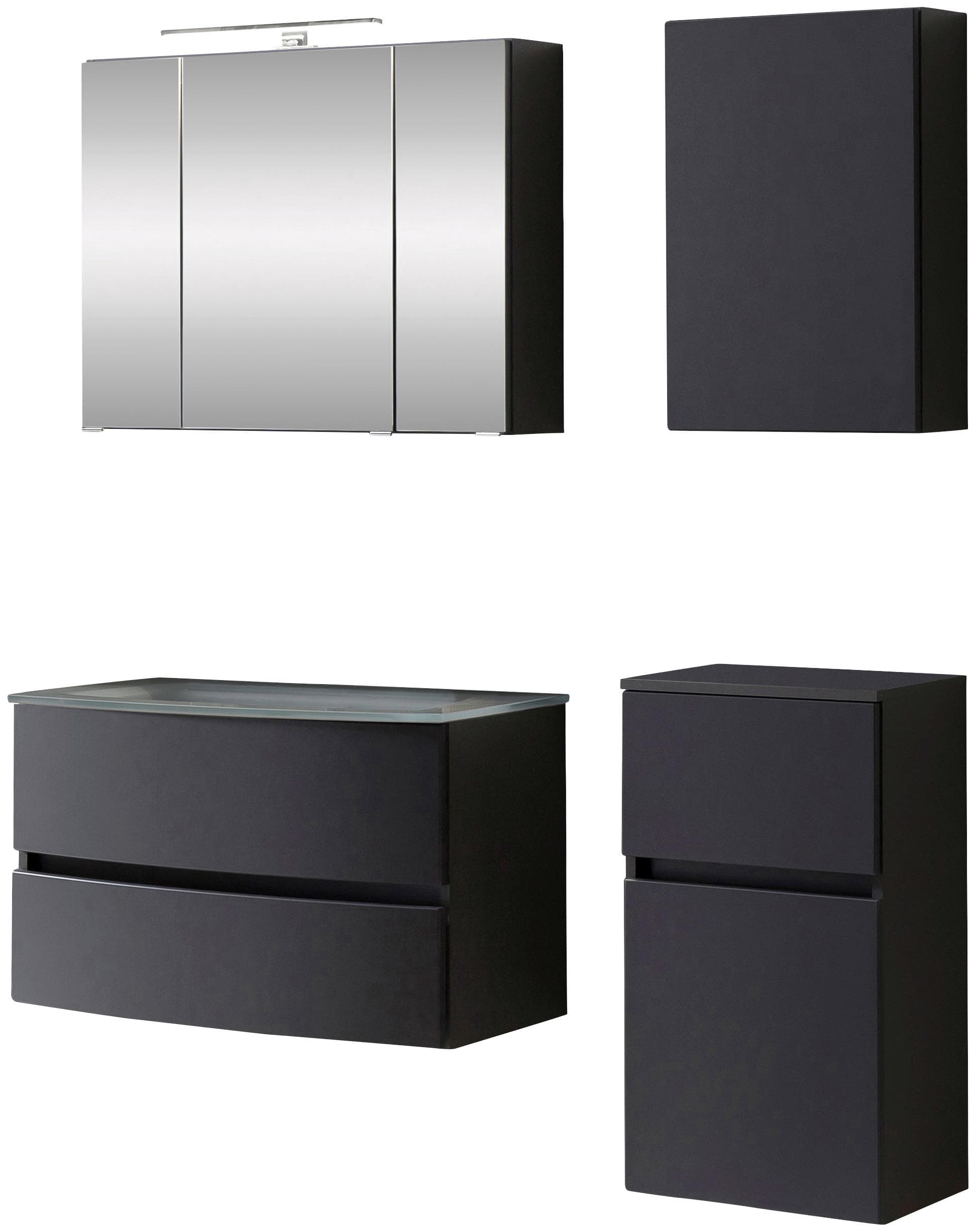 Welltime Kaunas Badezimmer-Set | Matt Grau | Soft Close Funktion