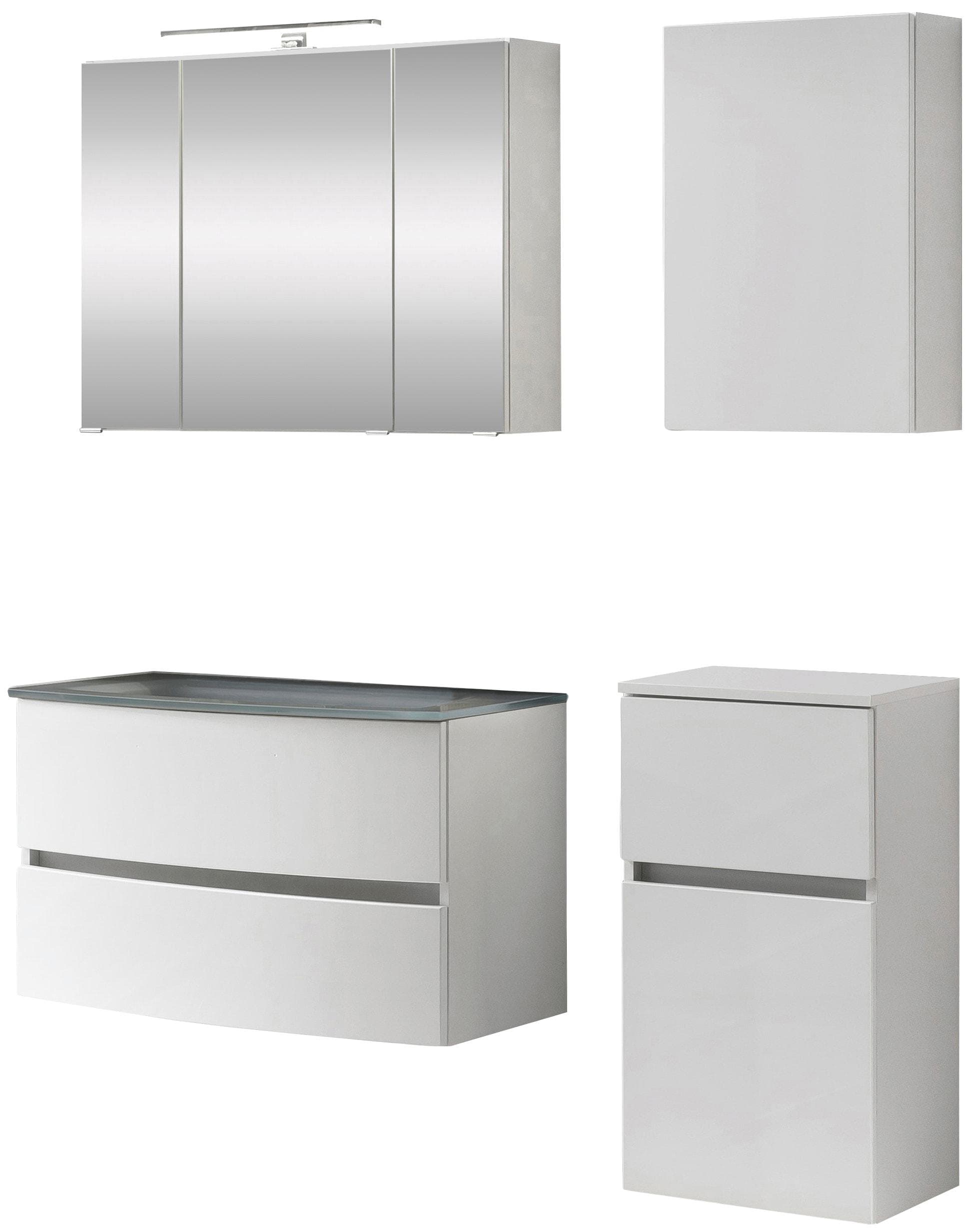 Welltime Kaunas Badezimmer-Set mit Soft Close Funktion in Matt Weiß