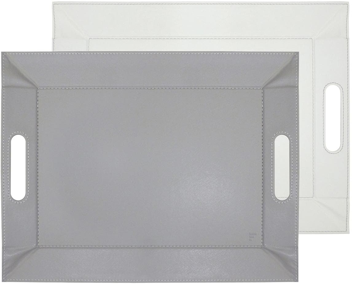 Tablett FREEFORM Kunstleder Weiß