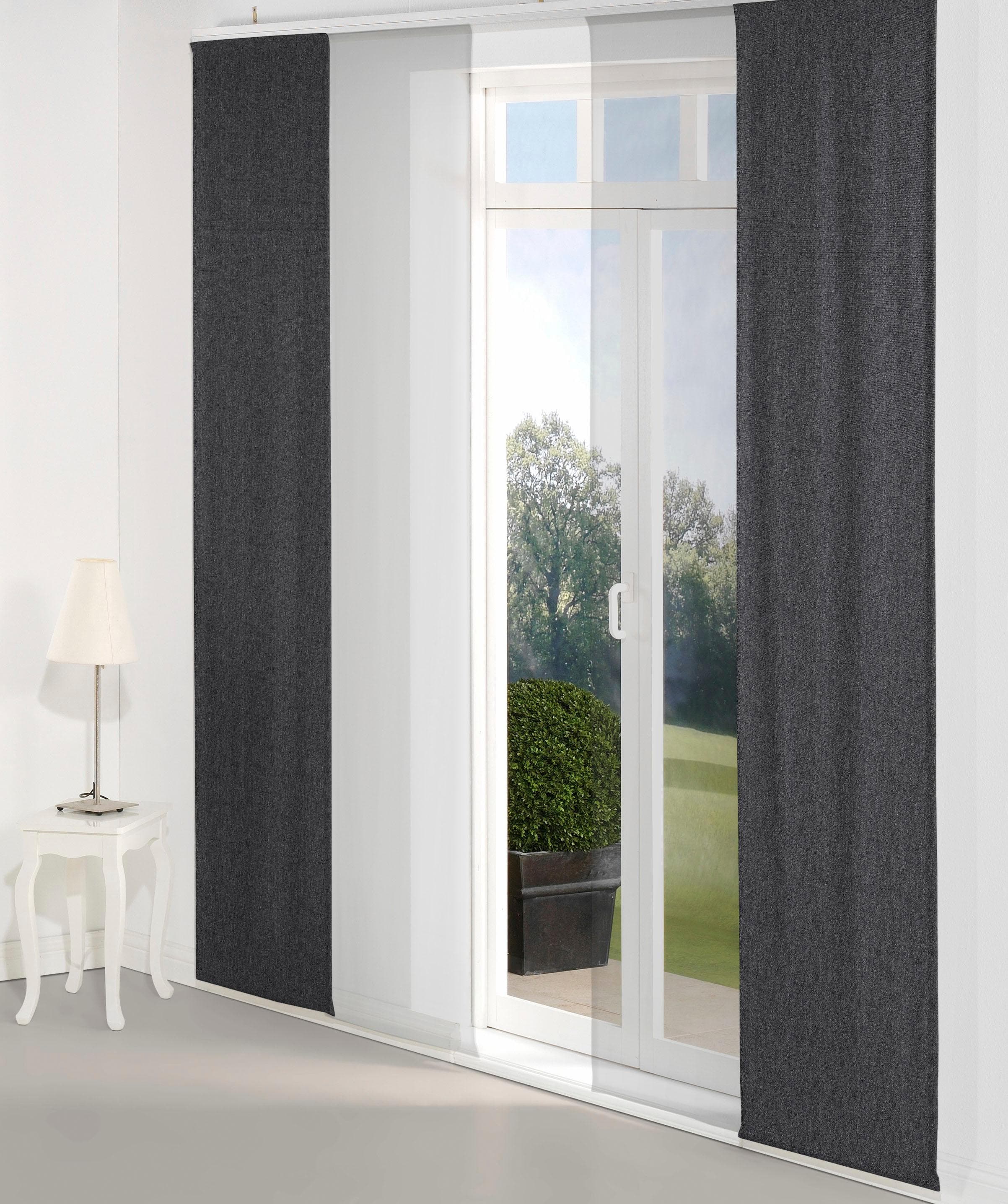 Schiebegardine WIRTH Torbole Jacquard Schwarz