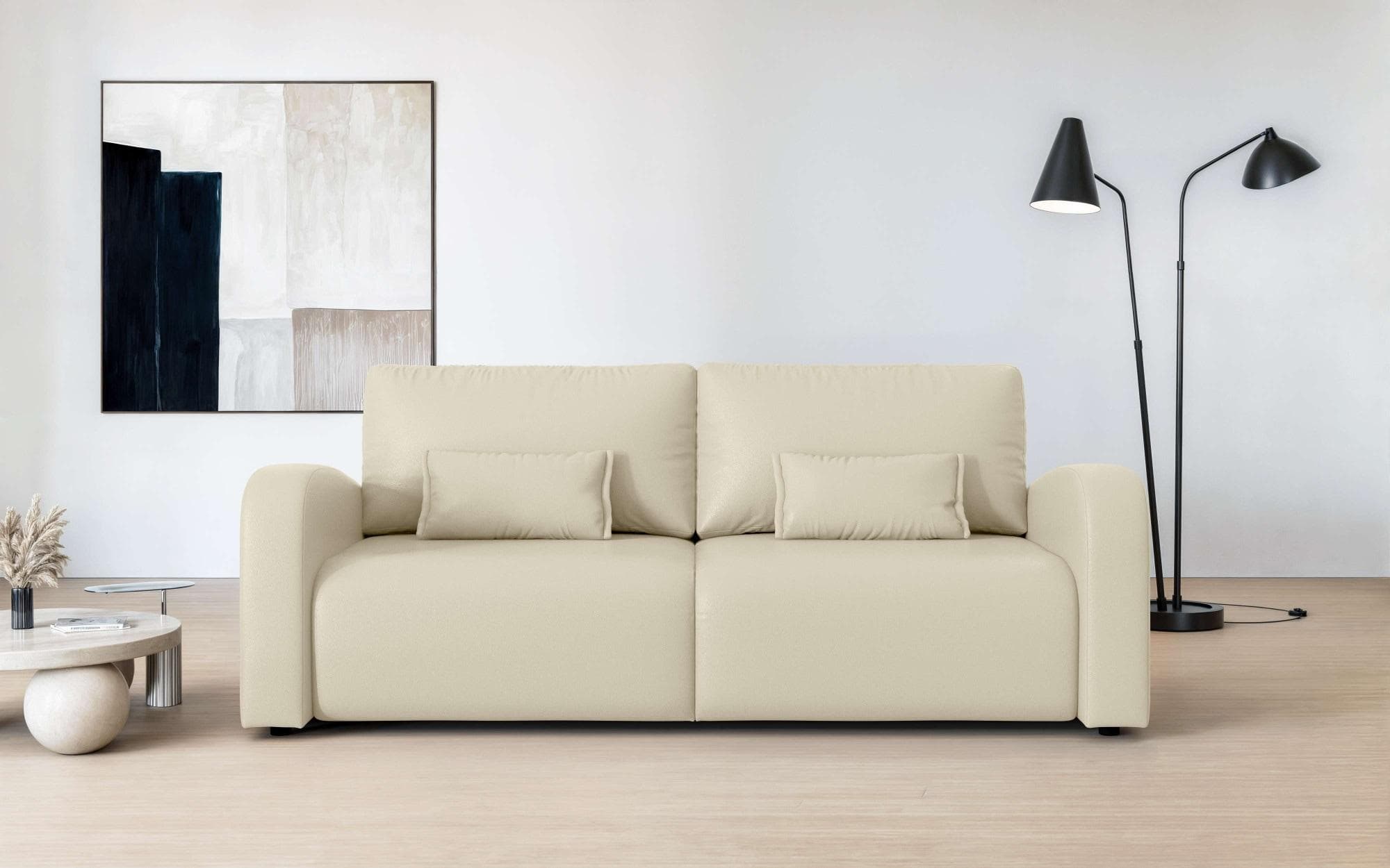 OTTO HOME JIGGS 3-Sitzer Schlafsofa mit Bettkasten Beige