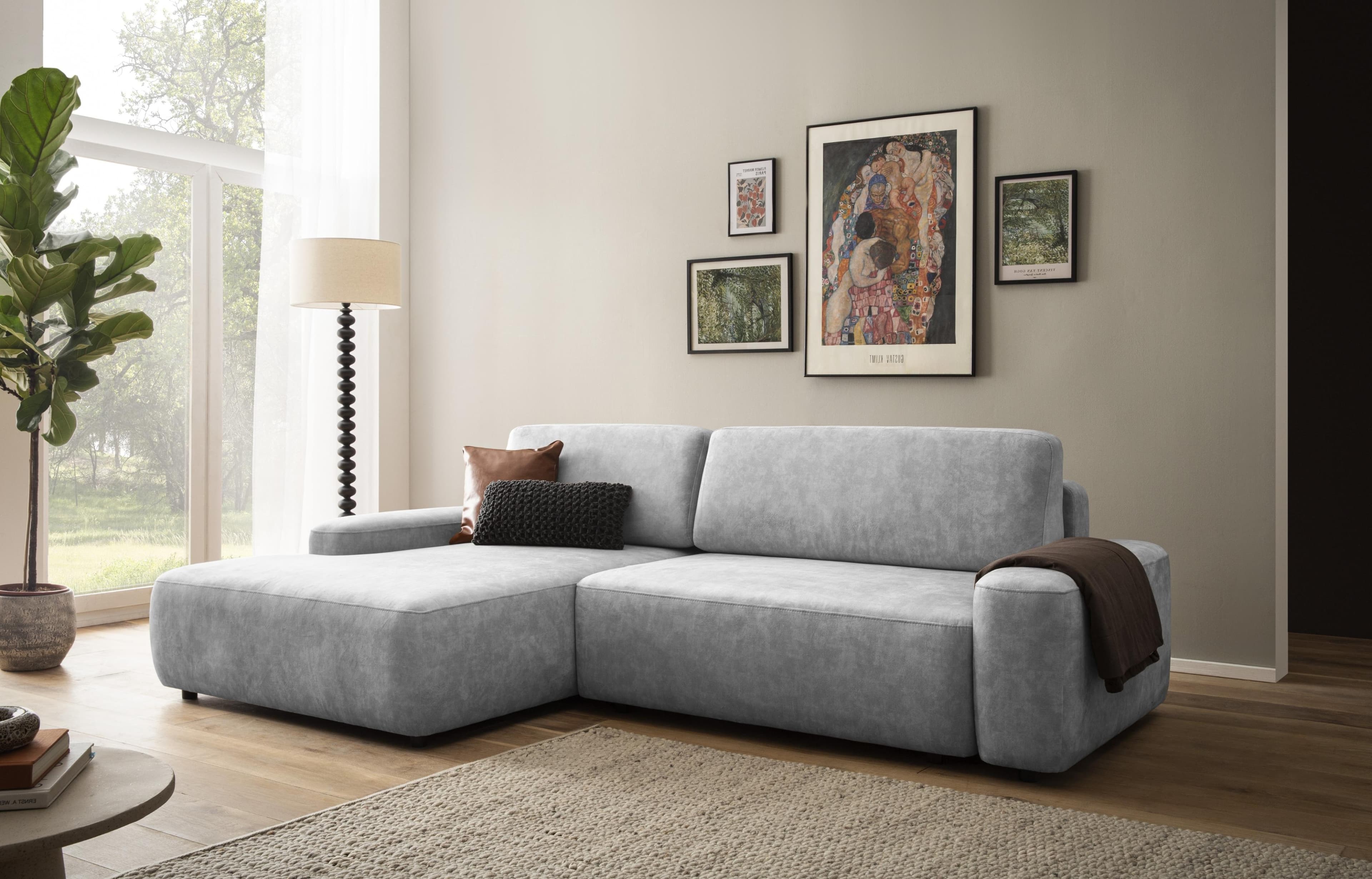 Home Affaire Ecksofa Torge L-Form mit Schlaffunktion Grau