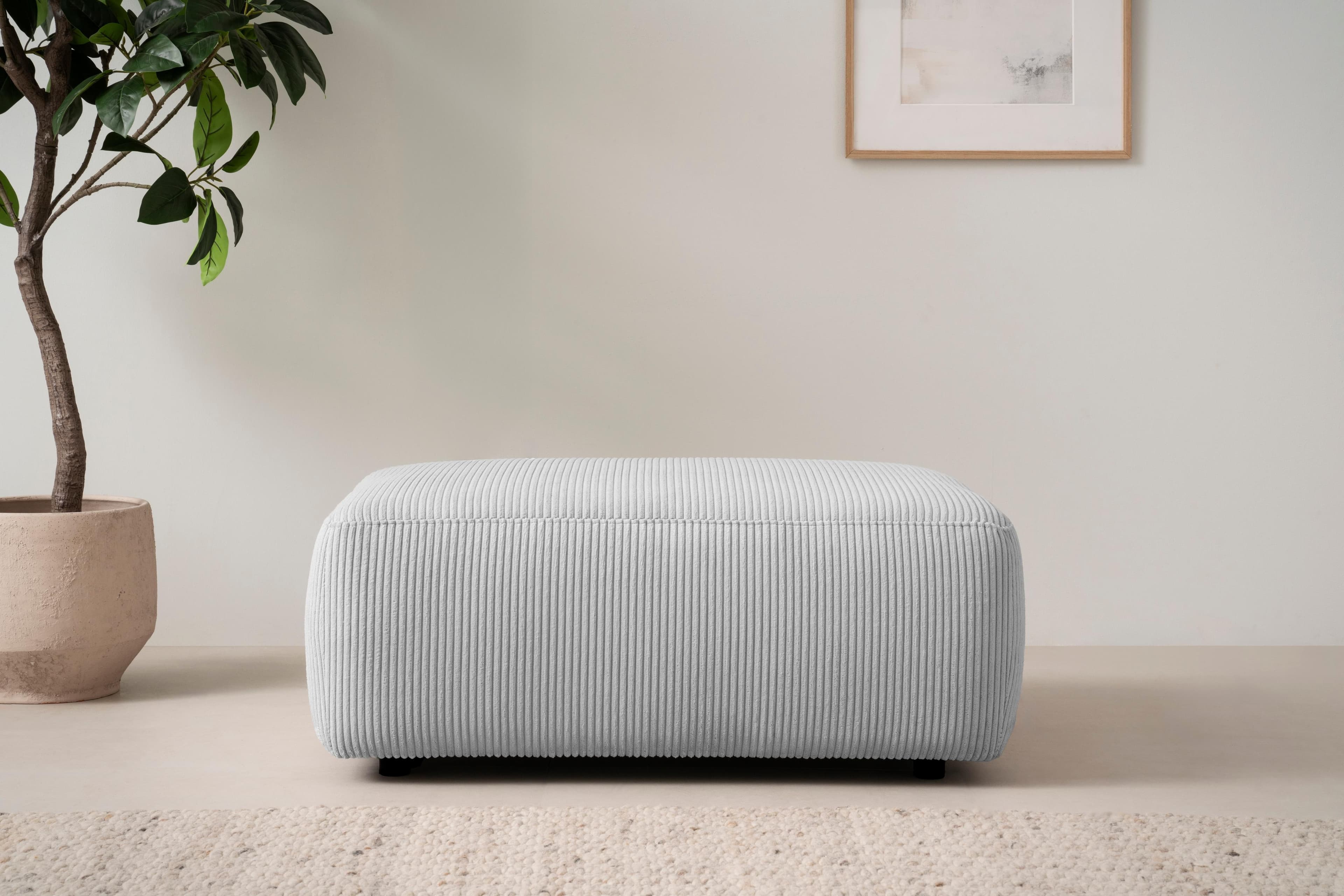 Home Affaire Polsterhocker Torge Hellgrau Polyester