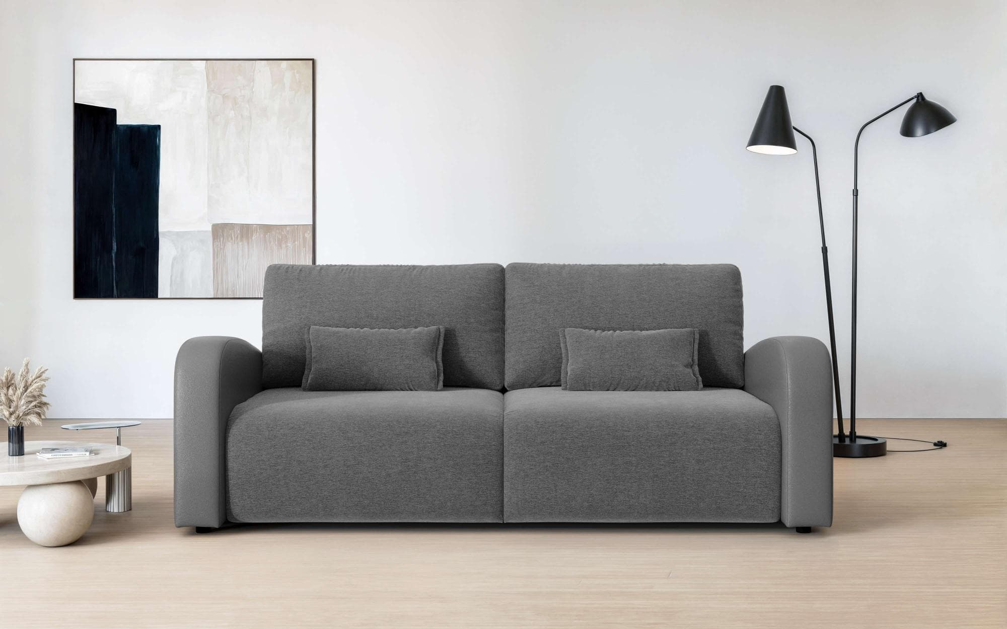 OTTO HOME JIGGS 3-Sitzer Sofa Grau mit Bettkasten