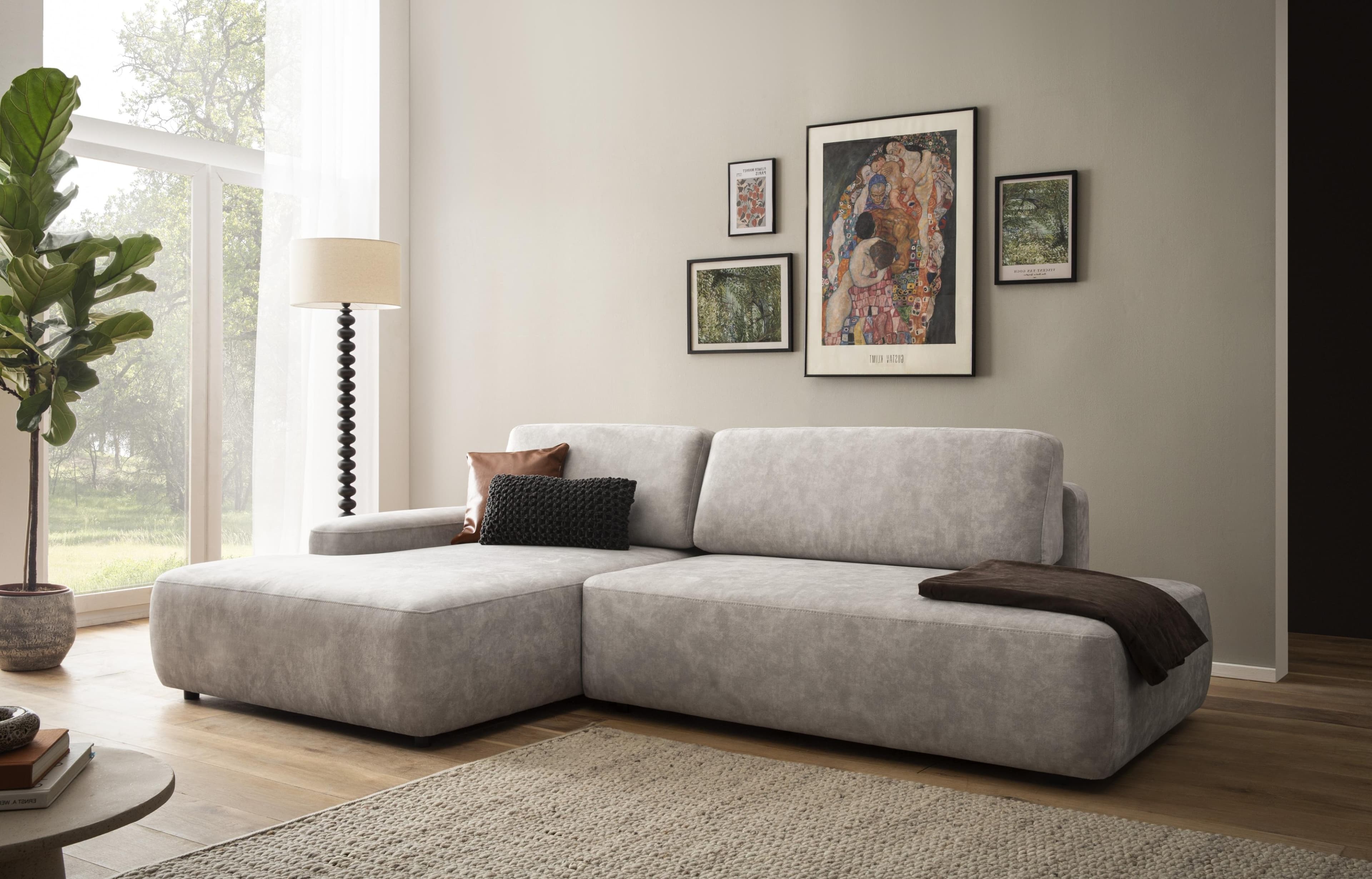 Home Affaire Ecksofa Torge L-Form mit Schlaffunktion und Bettkasten in Beige