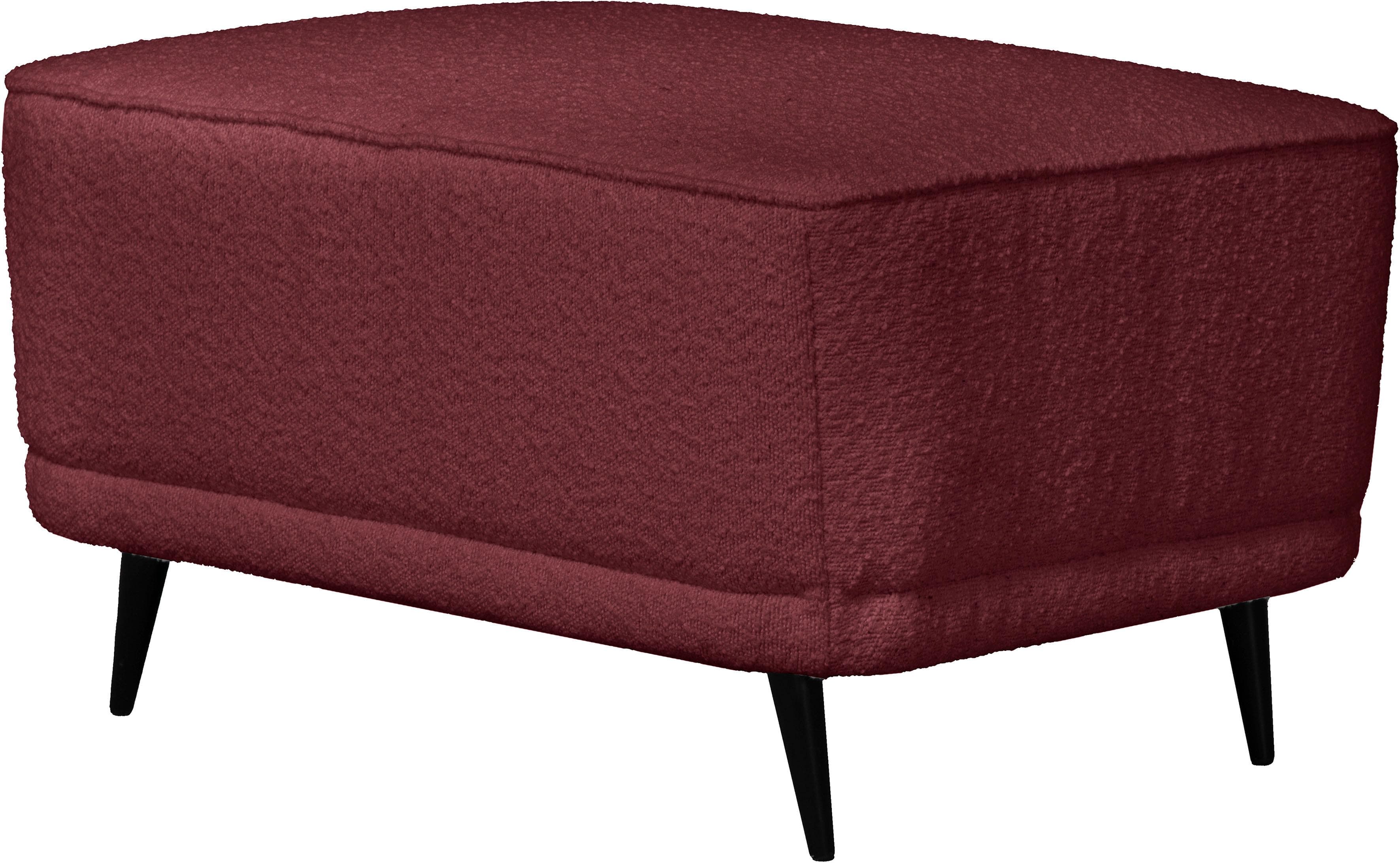 HOME AFFAIRE Polsterhocker Ashly Weinrot Bouclé FSC-Holz