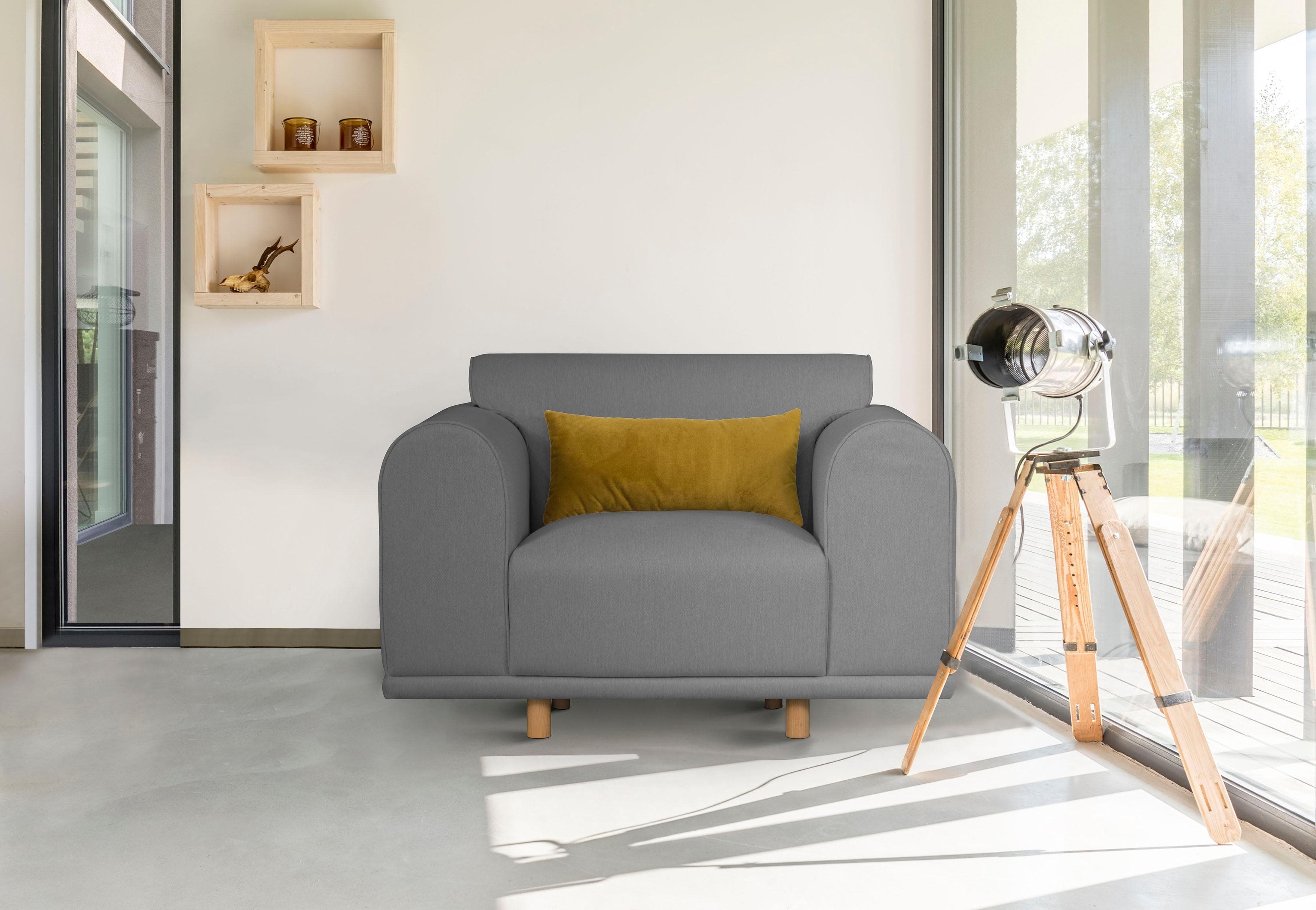 OTTO HOME Maroon Sessel Grau Skandinavisches Design