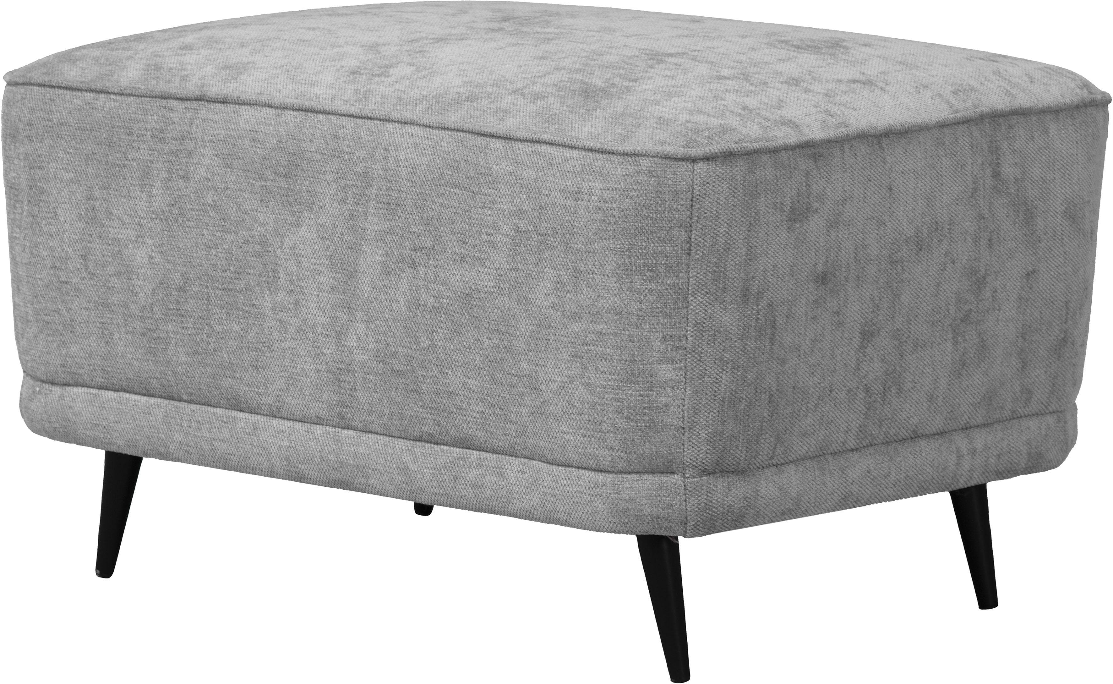 HOME AFFAIRE Polsterhocker Ashly Grau Polyester FSC Massivholz