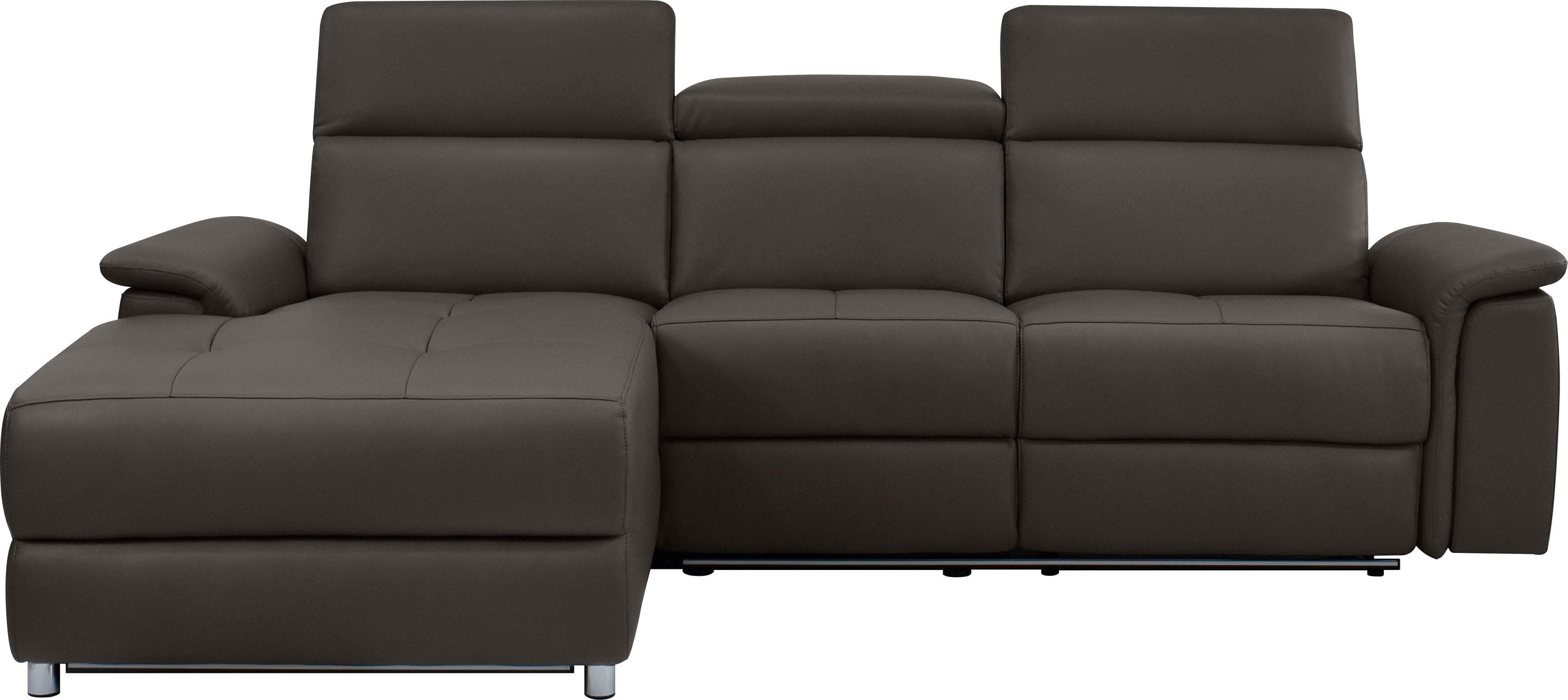 HOME AFFAIRE Pareli Ecksofa L-Form Grau mit Relaxfunktion und LED