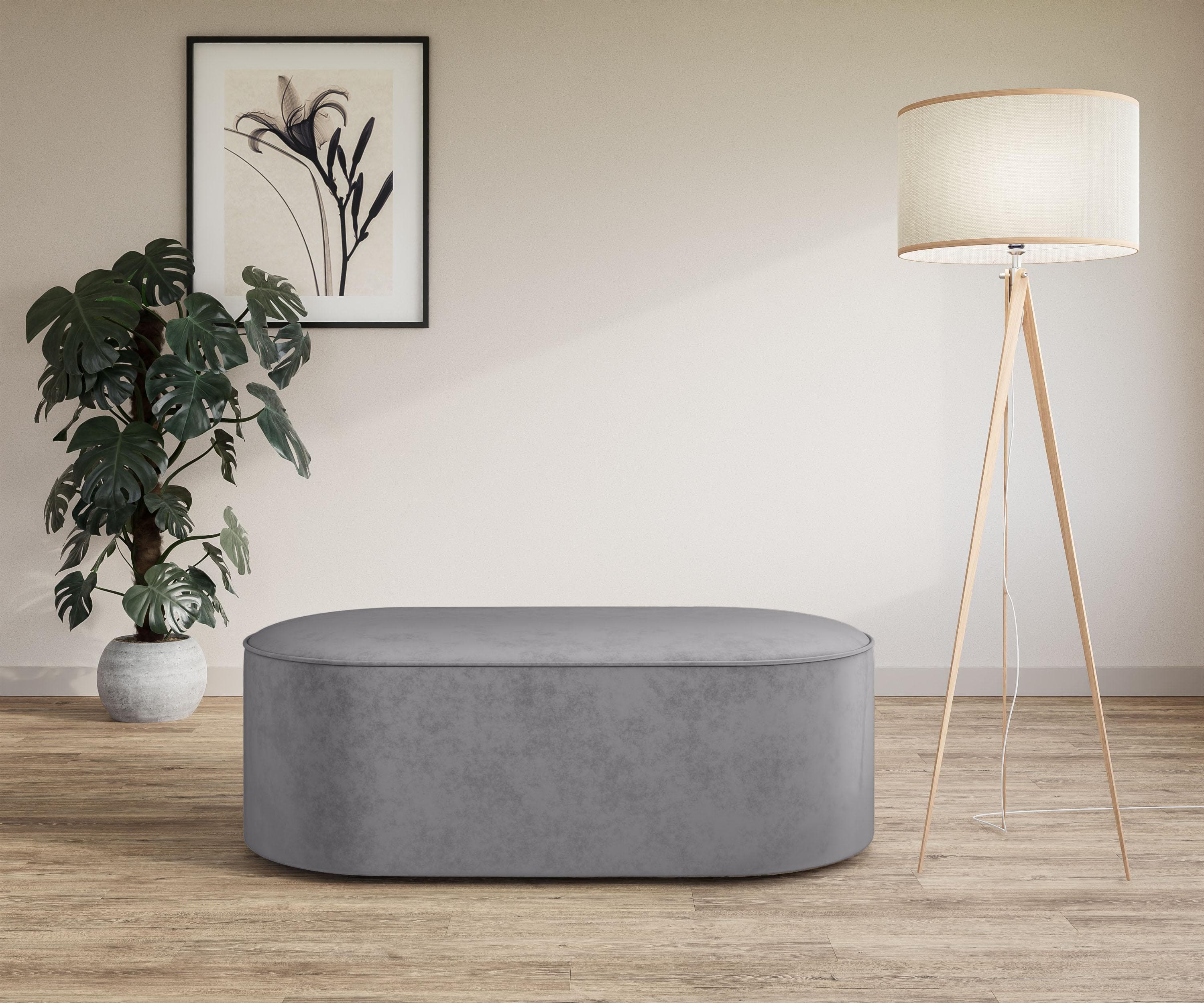 OTTO HOME EIVIND Polsterhocker Hellgrau 142 cm Breite