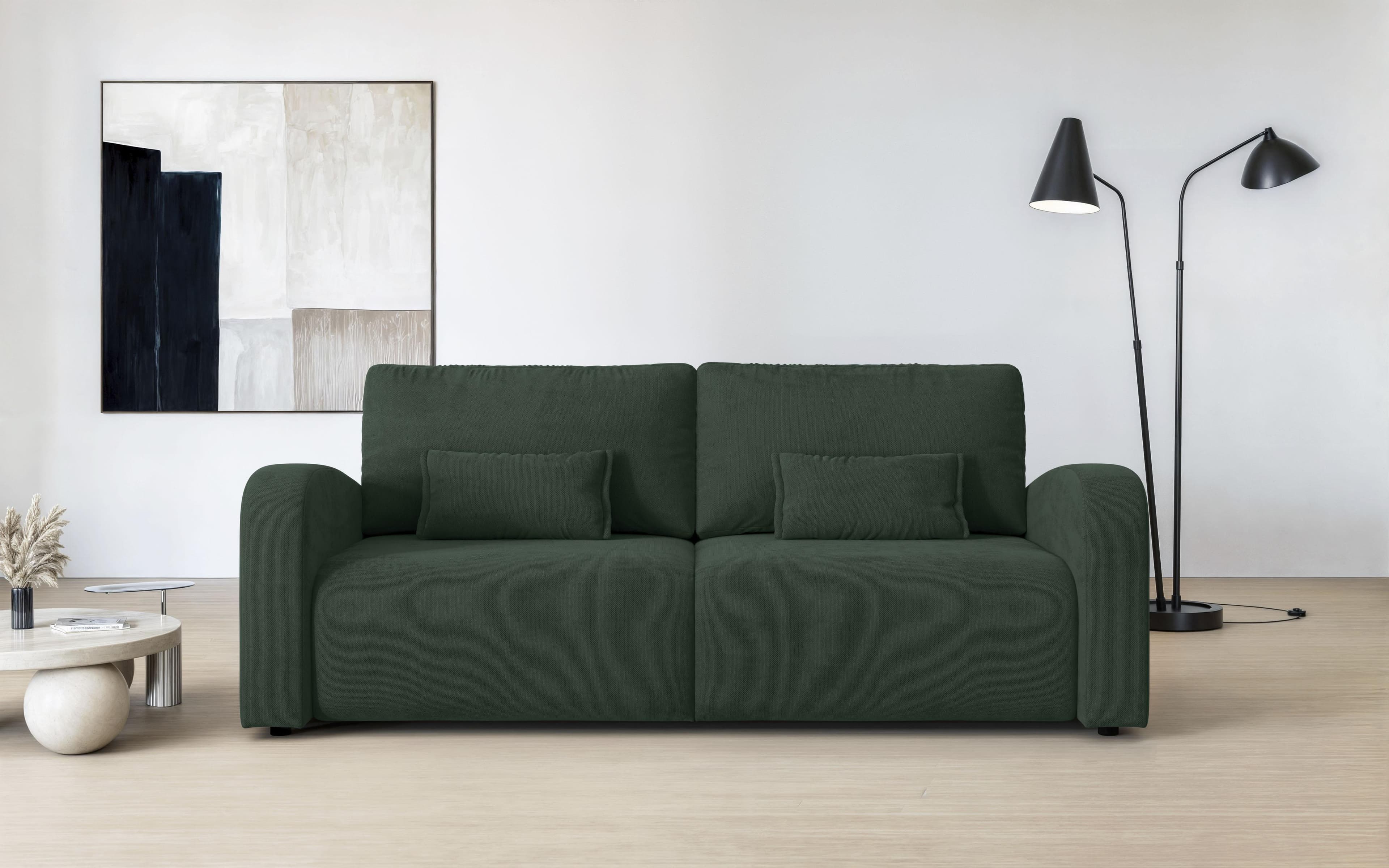 OTTO HOME JIGGS 3-Sitzer Sofa Dunkelgrün mit Bettkasten