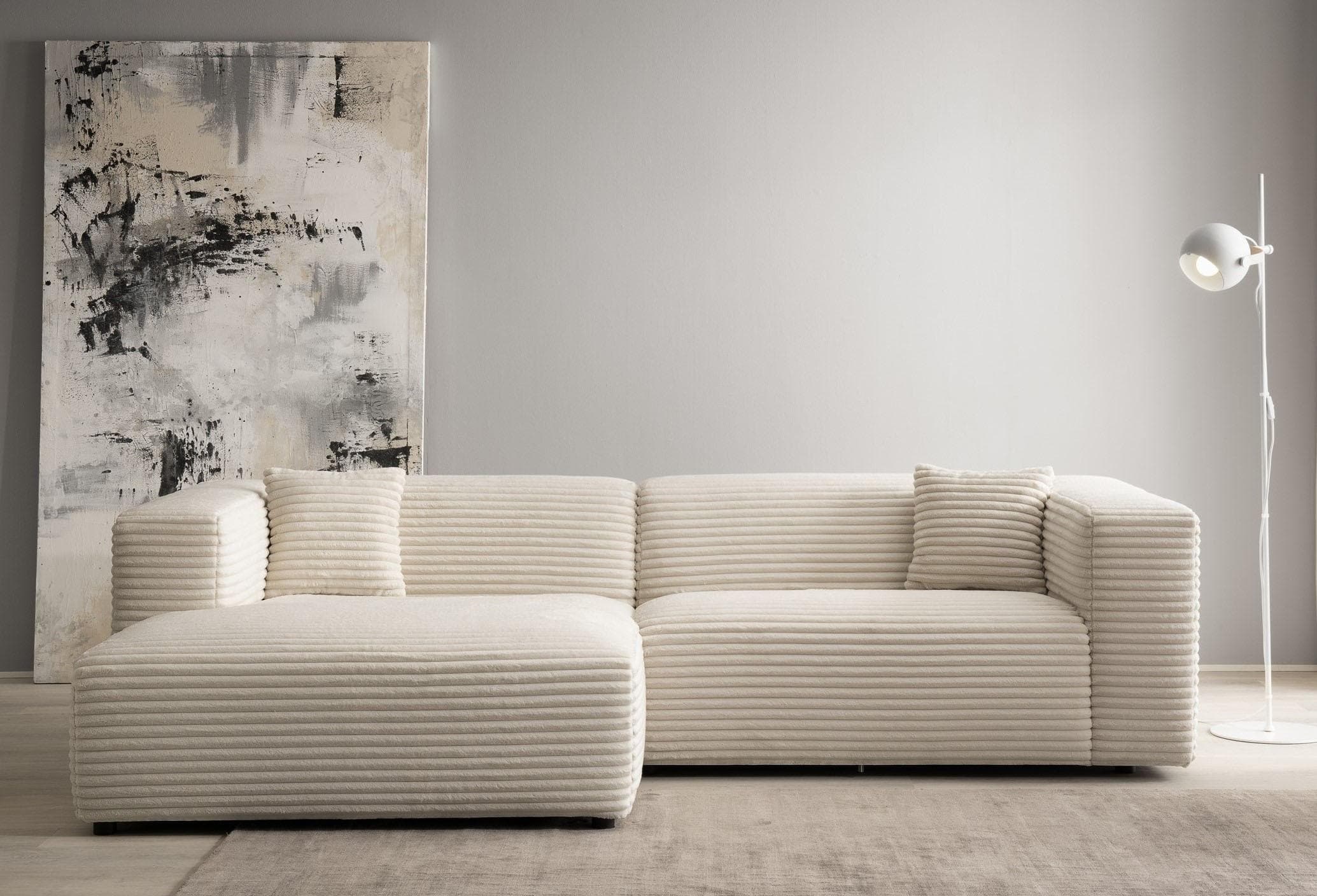 HOME AFFAIRE Ecksofa BAKELS L-Form Cord hellbeige mit Recamiere