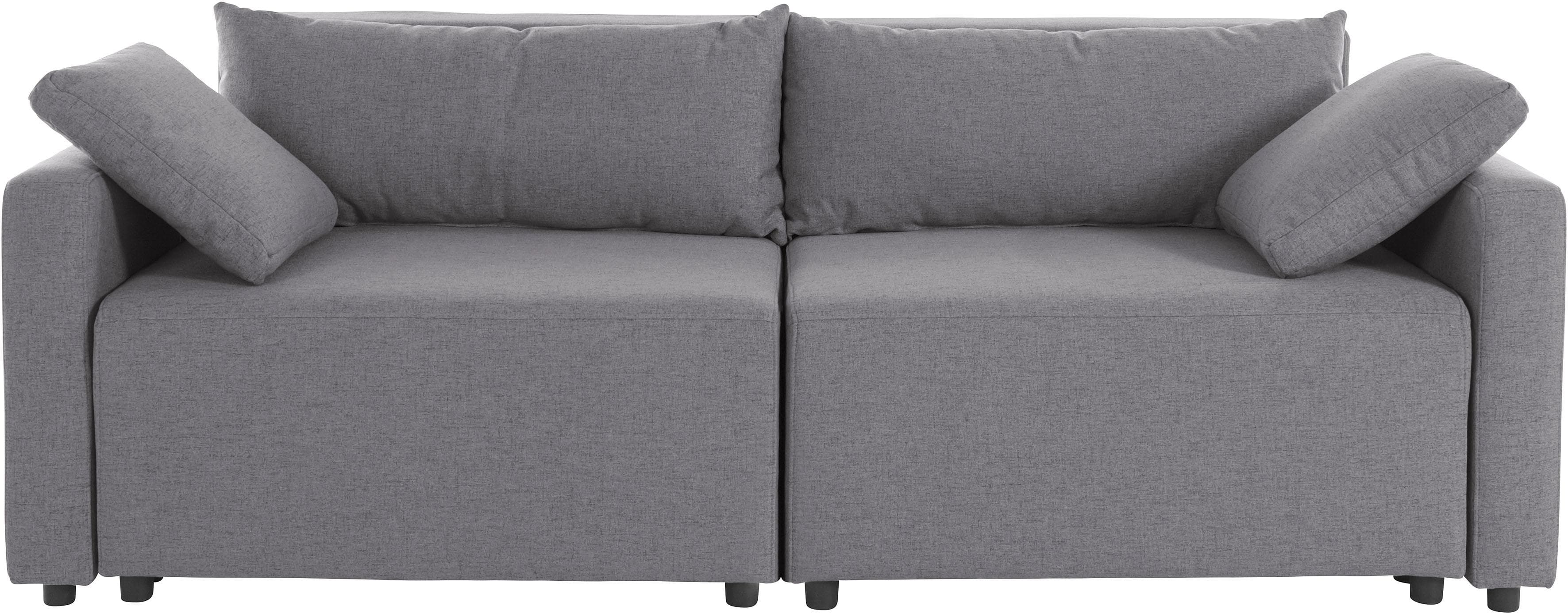Home Affaire 2-Sitzer Sofa Marva 2tlg. Grau Ausziehbar