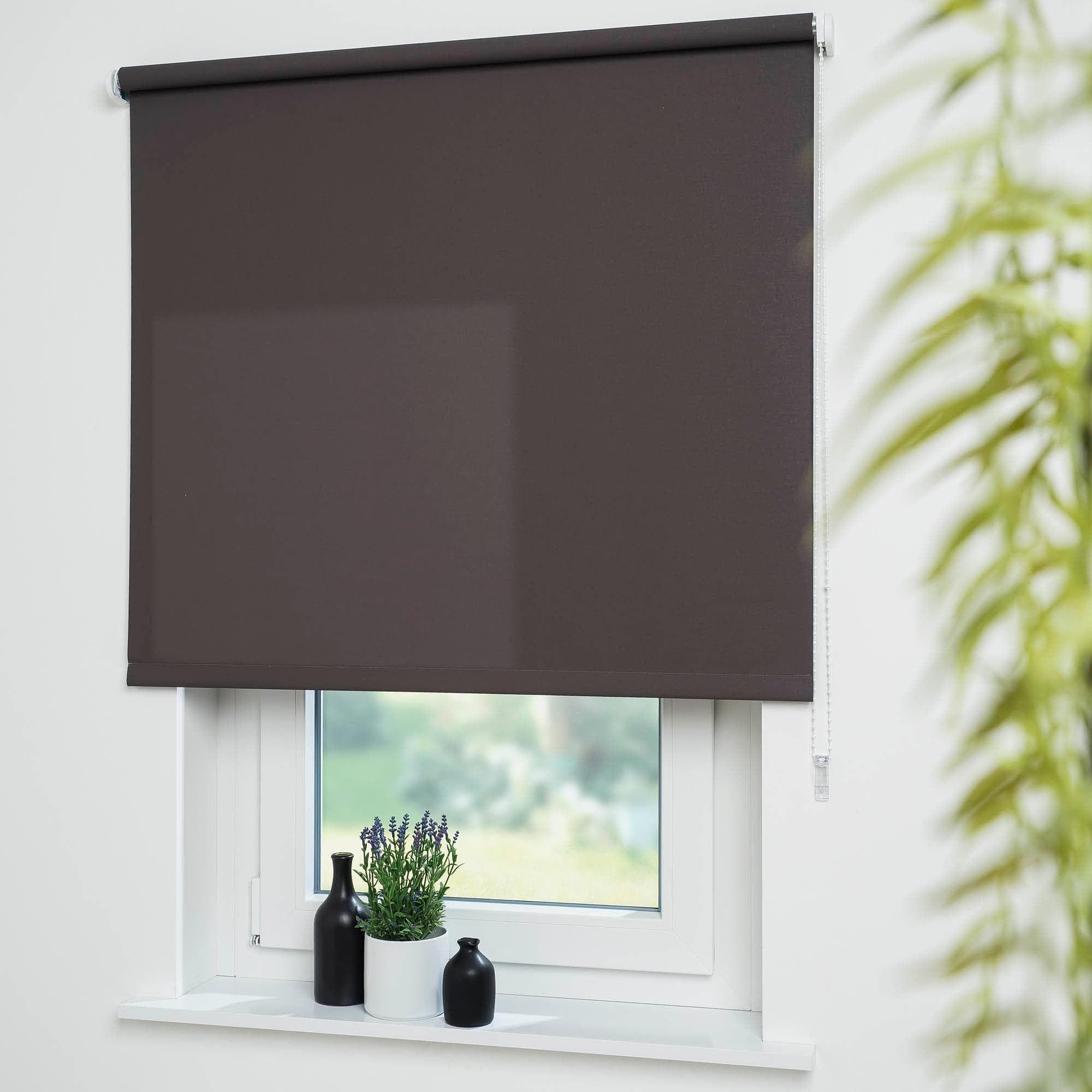 Seitenzugrollo LIEDECO "Uni" Gr. 2 Braun Polyester 82x180 cm