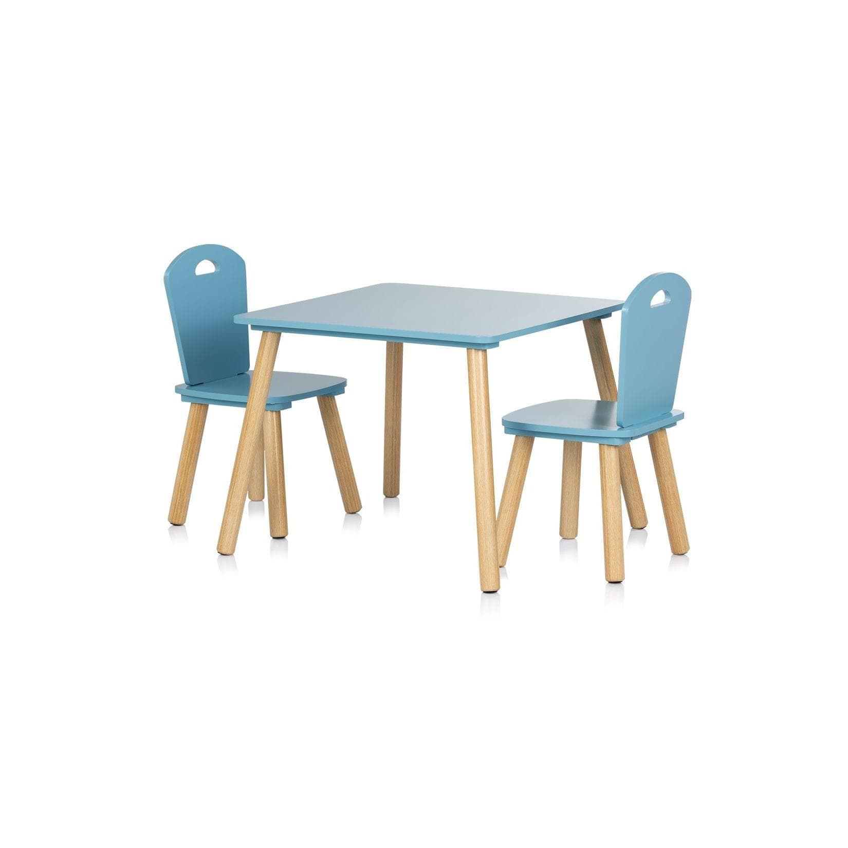 Chipolino Kinder Tischset Holztisch, 2 Holzstühle, Kindersitzgruppe 3-teilig Blau