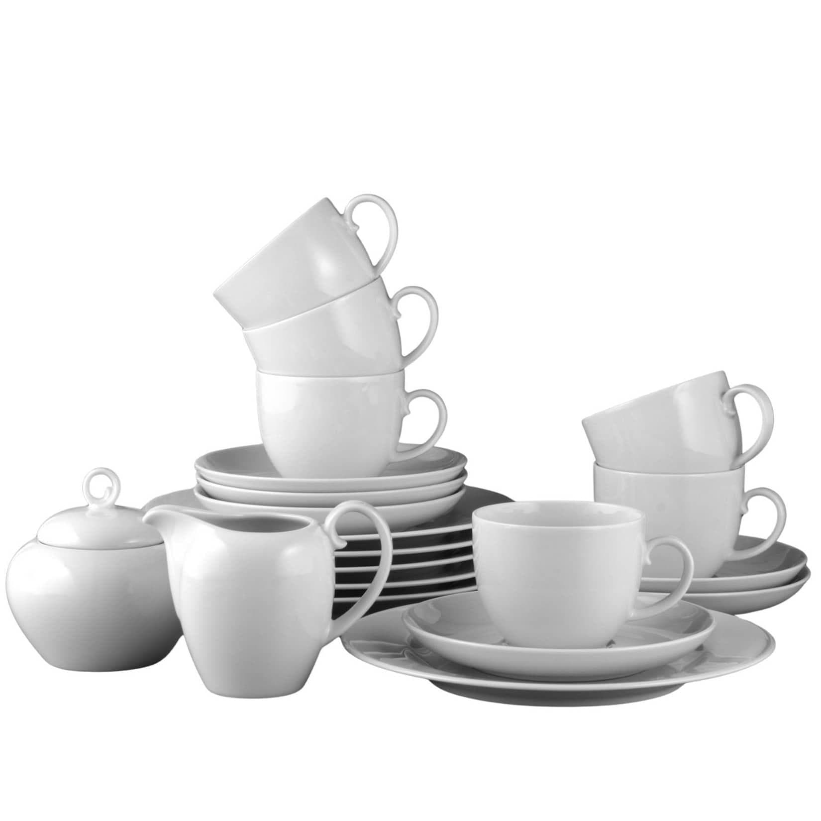 Seltmann Weiden Kaffeeservice Rondo/Liane 20er Set Weiß