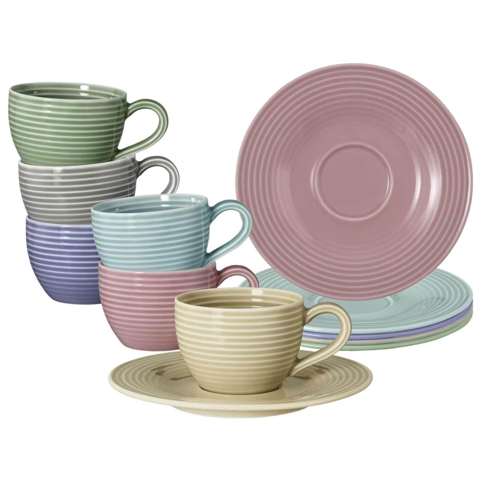 Seltmann Weiden Espressotassen mit Untertassen Beat Color Glaze 100 ml 6er Set