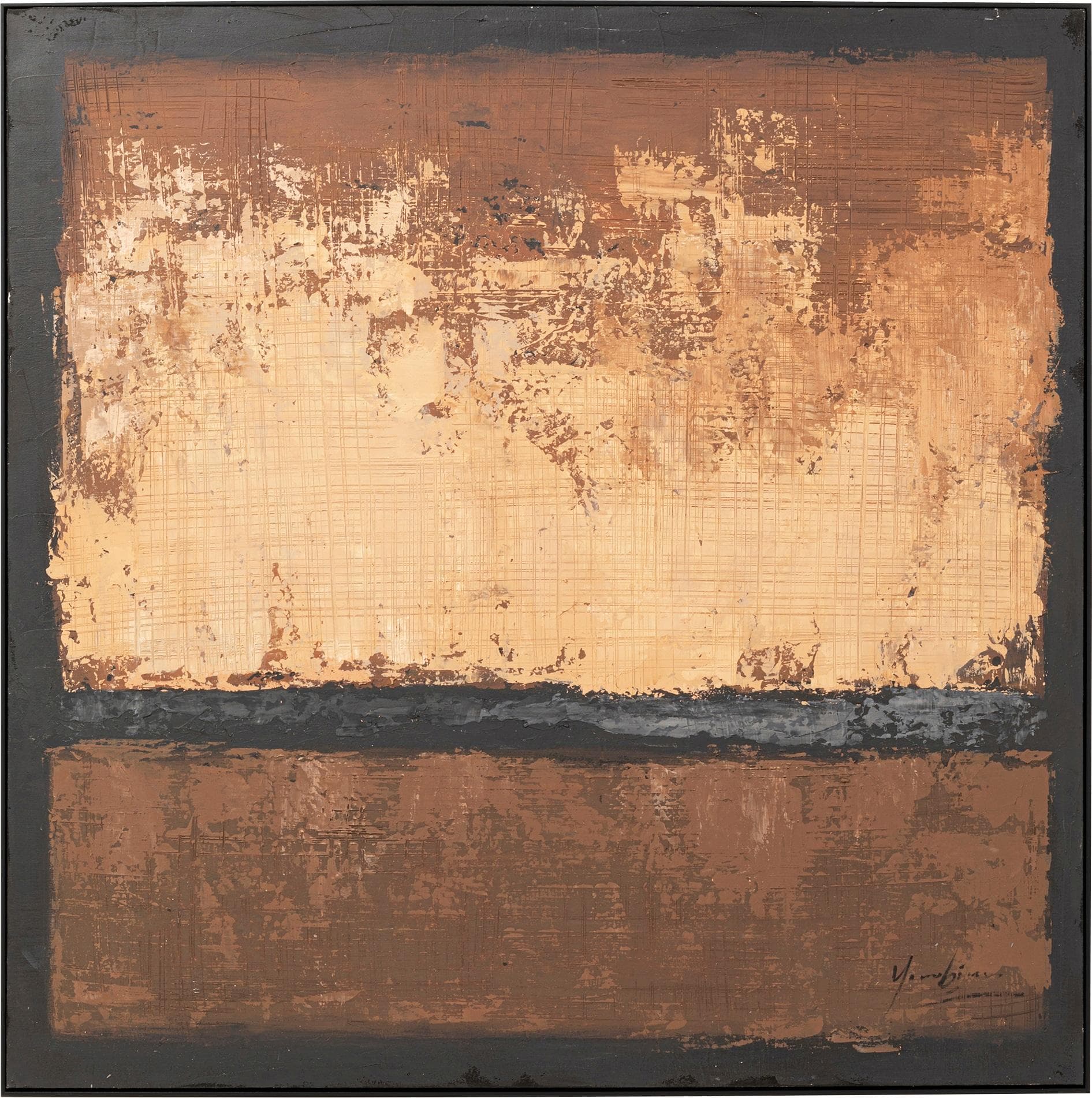 Bild mit Rahmen KARE DESIGN "Gerahmtes Bild Silence Braun 120x120cm"