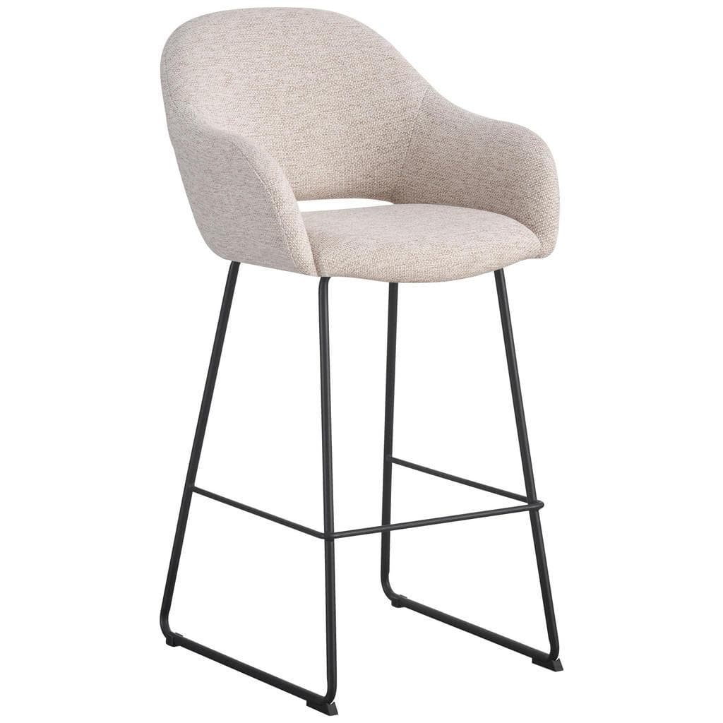Novel Barhocker Beige Schwarz Textil Metall