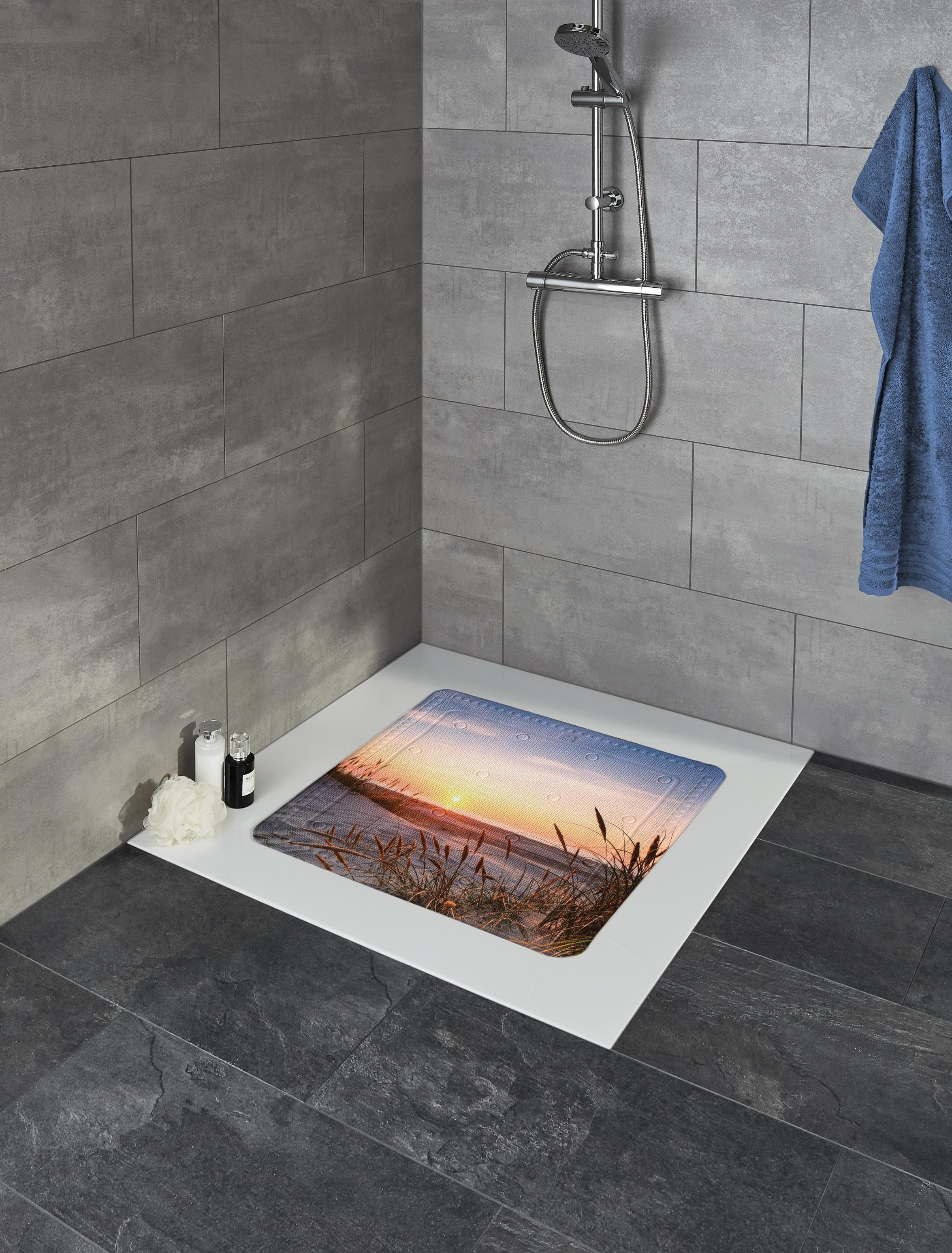 Duscheinlage KLEINE WOLKE "Juist" Multicolor PVC Schaum