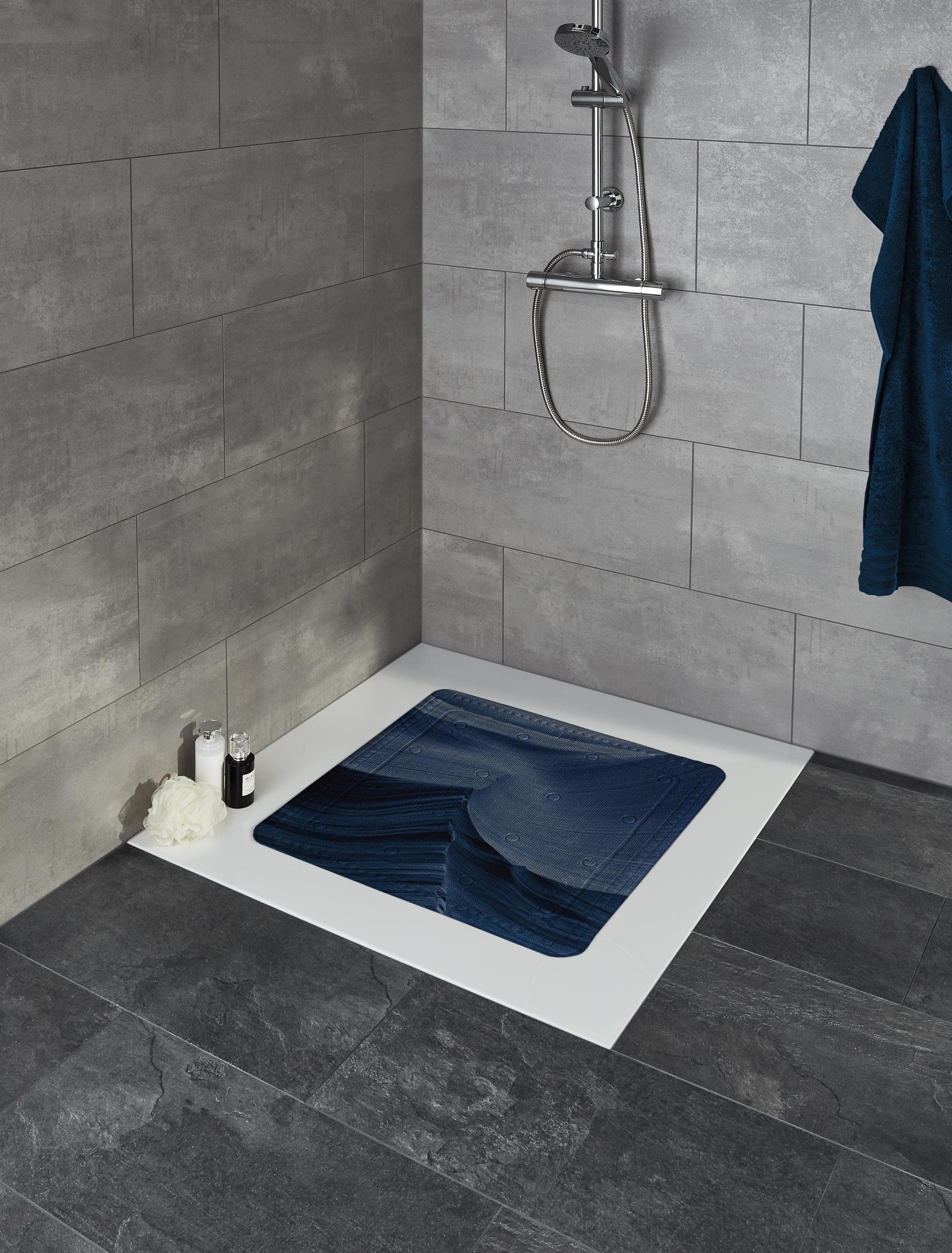 Duscheinlage KLEINE WOLKE "Mystic" Navy PVC Schaum