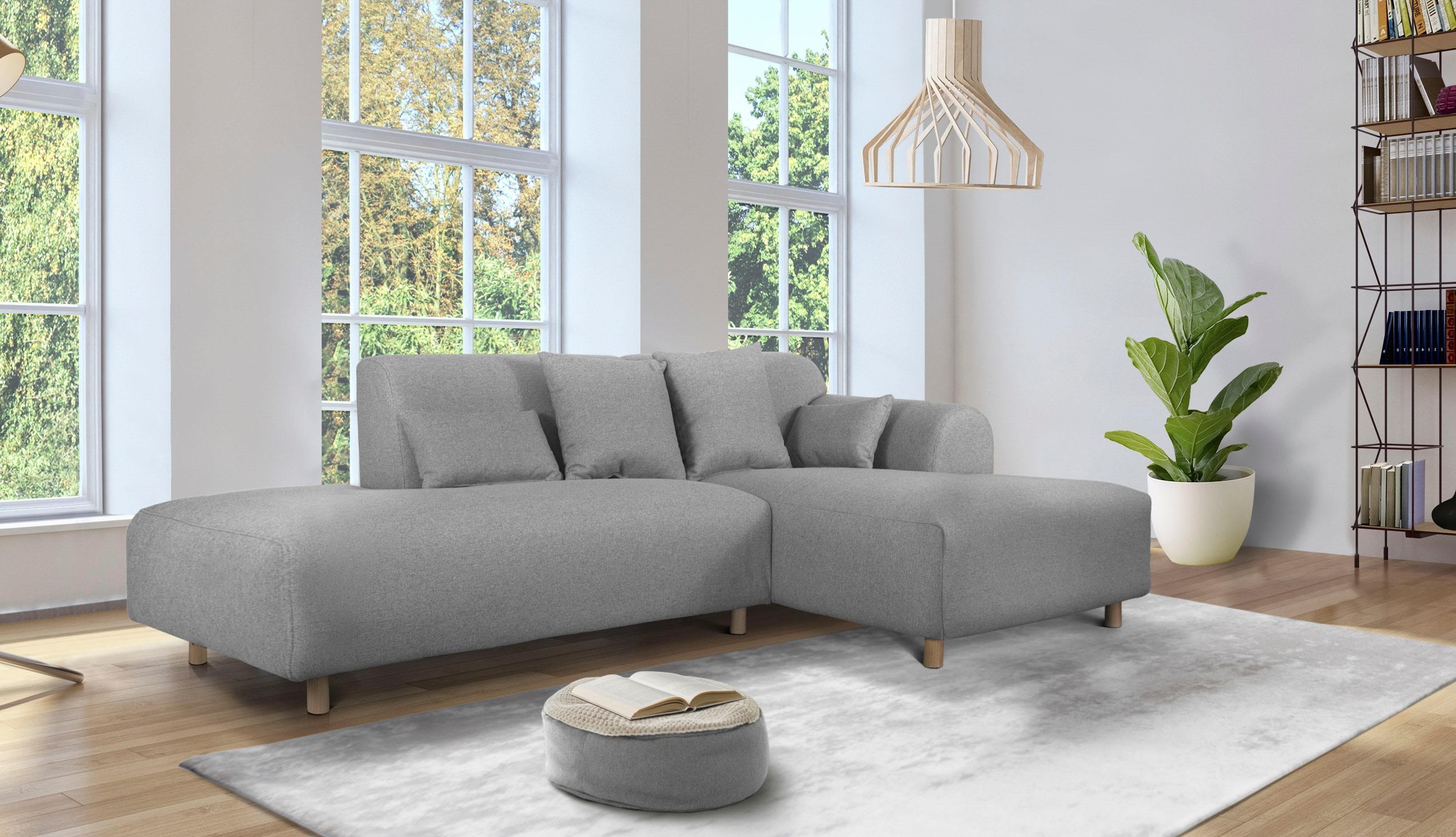 HOME AFFAIRE Ecksofa Svennis L-Form hellgrau mit Recamiere