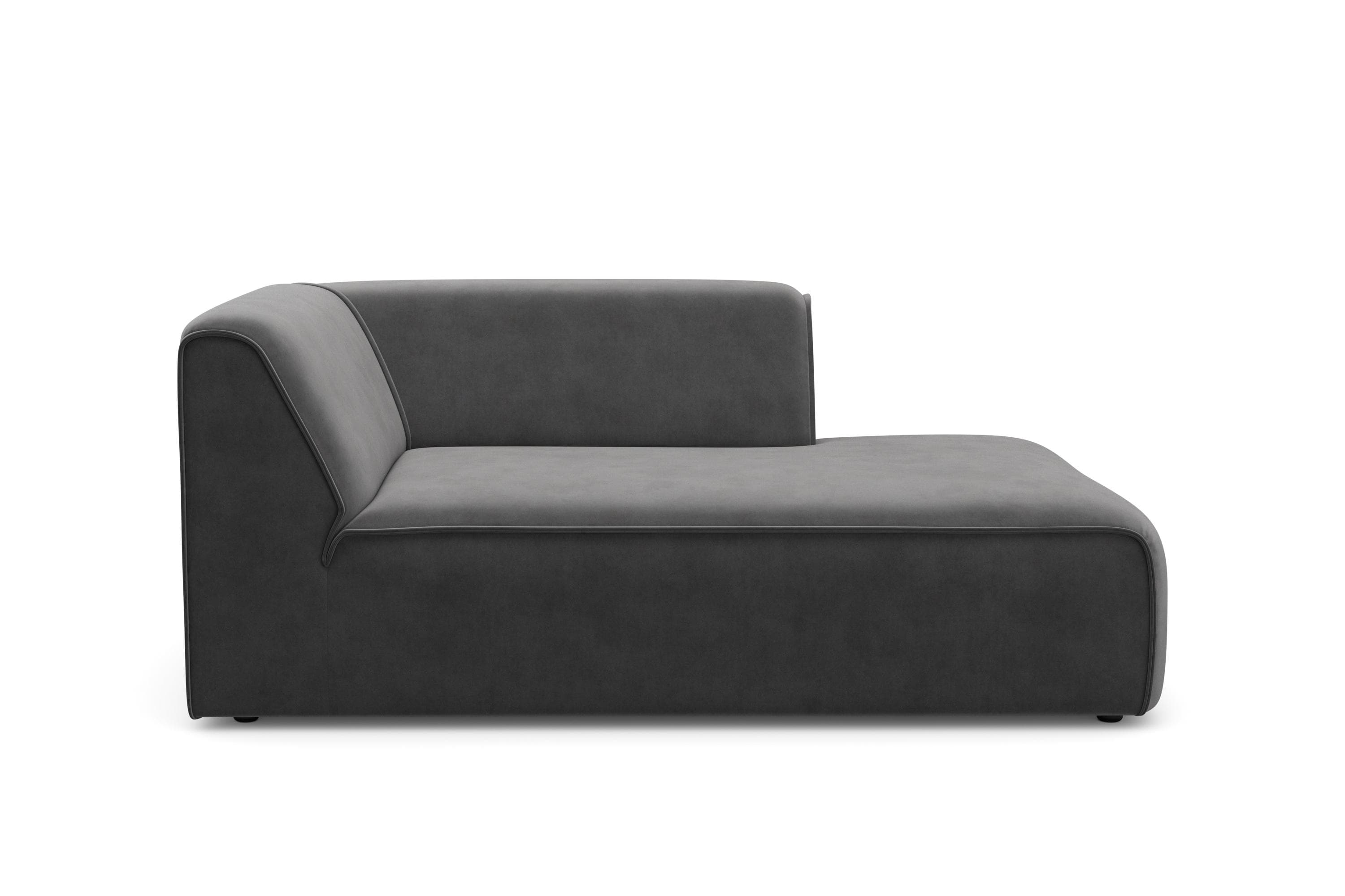 OTTO HOME Merid Chaiselongue Ottomane Anthrazit Samtoptik