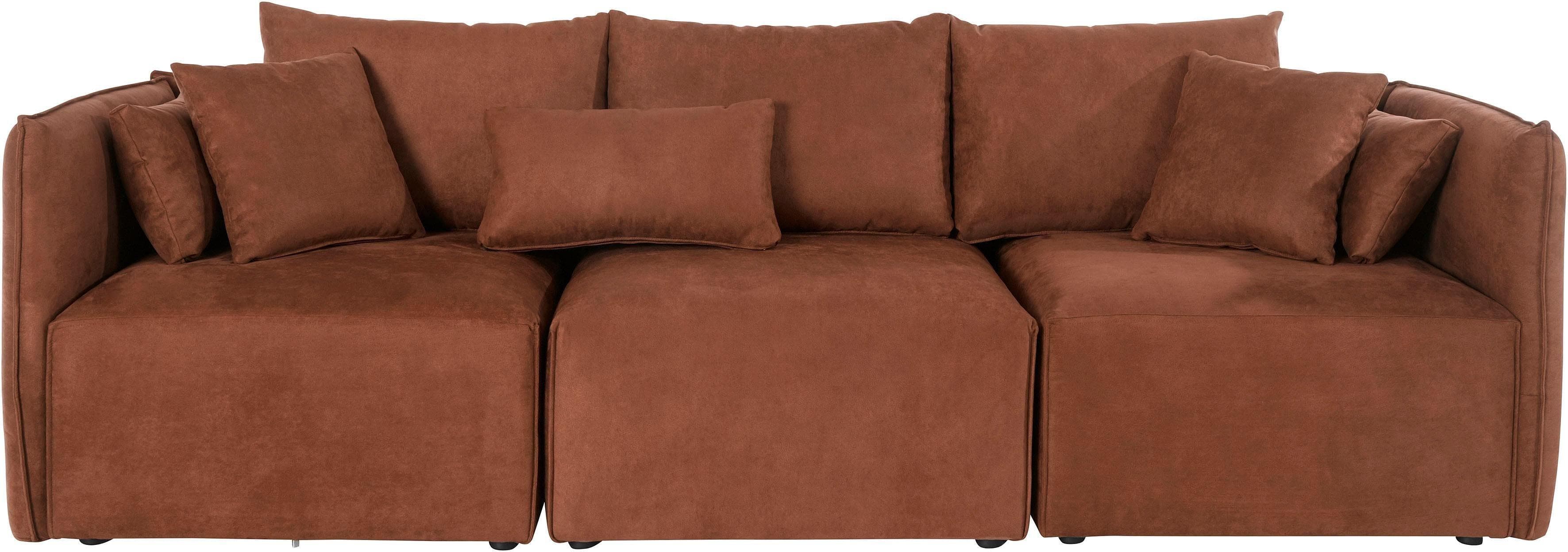 OTTO HOME Sofa Nöre 3-Sitzer Cognac Microfaser Lederoptik