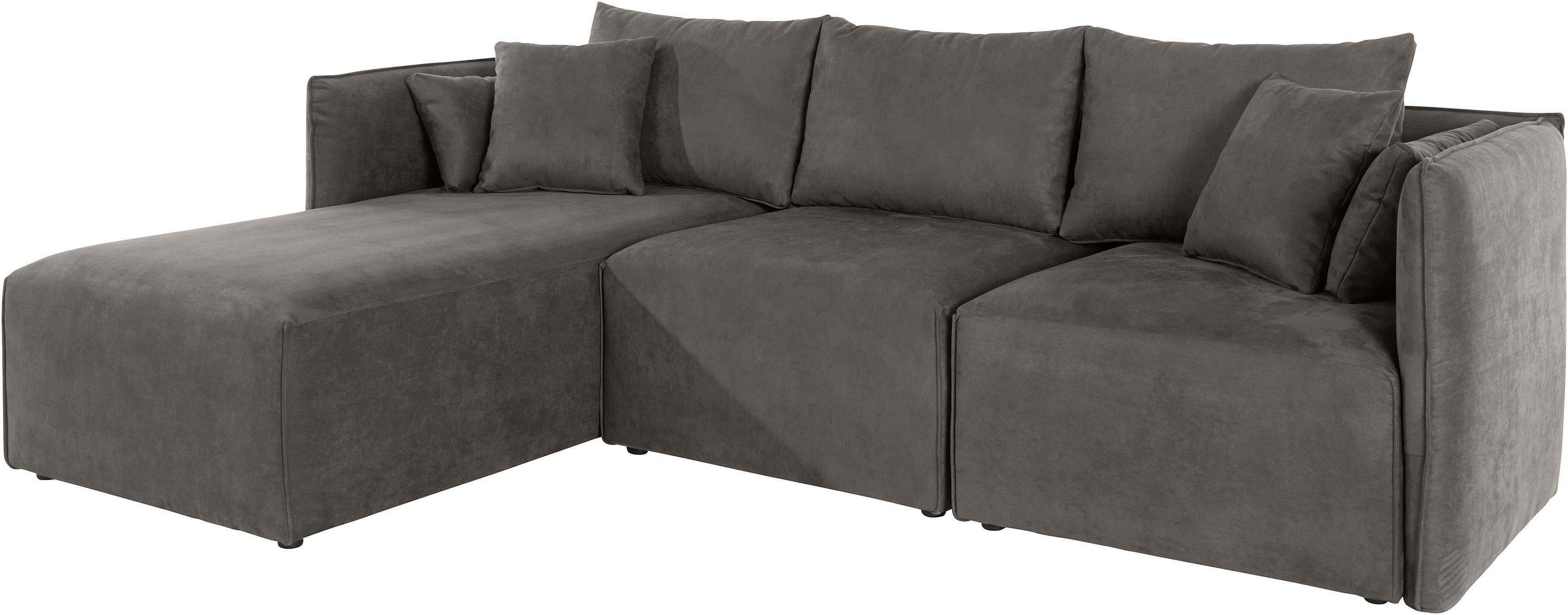 OTTO HOME Ecksofa Nöre L-Form Anthrazit Microfaser Lederoptik