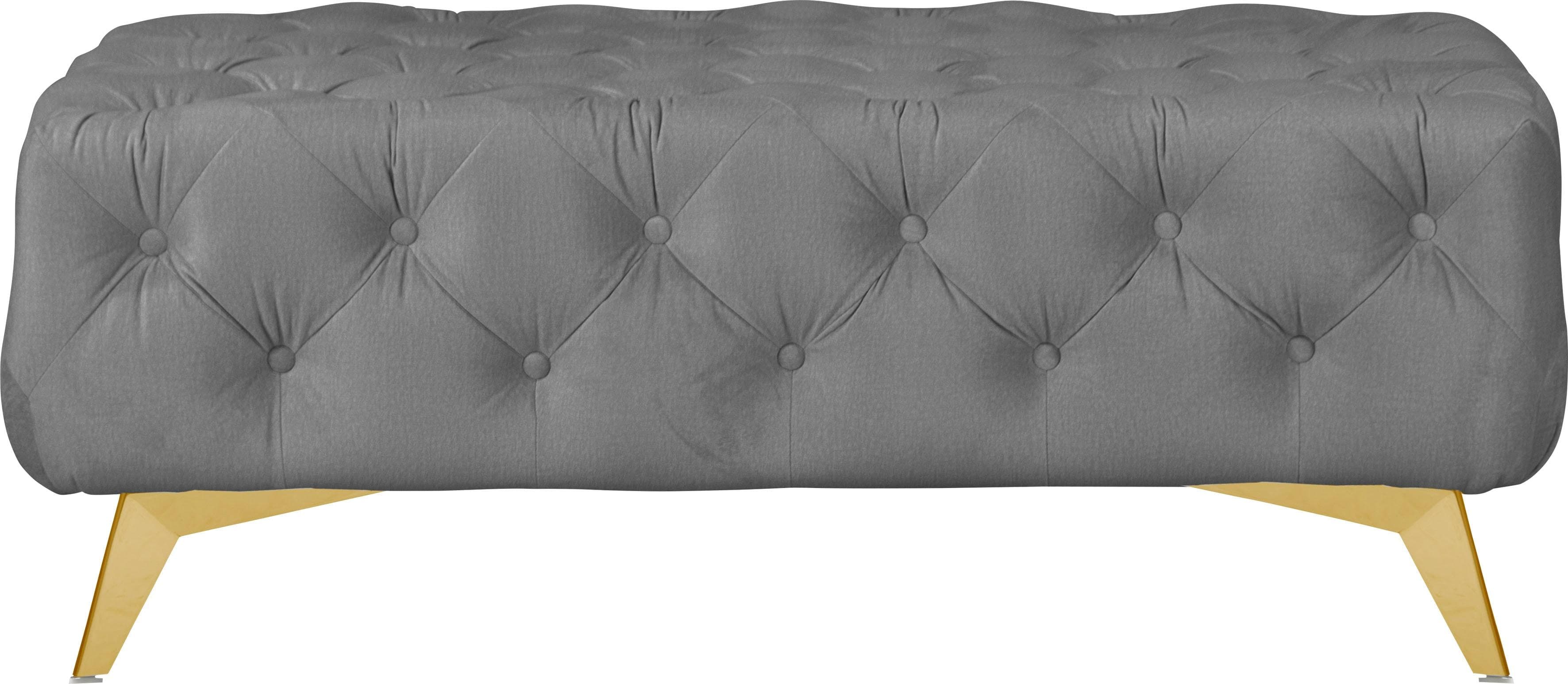Home Affaire Polsterhocker Amaury Grau Chesterfield-Optik Polyester