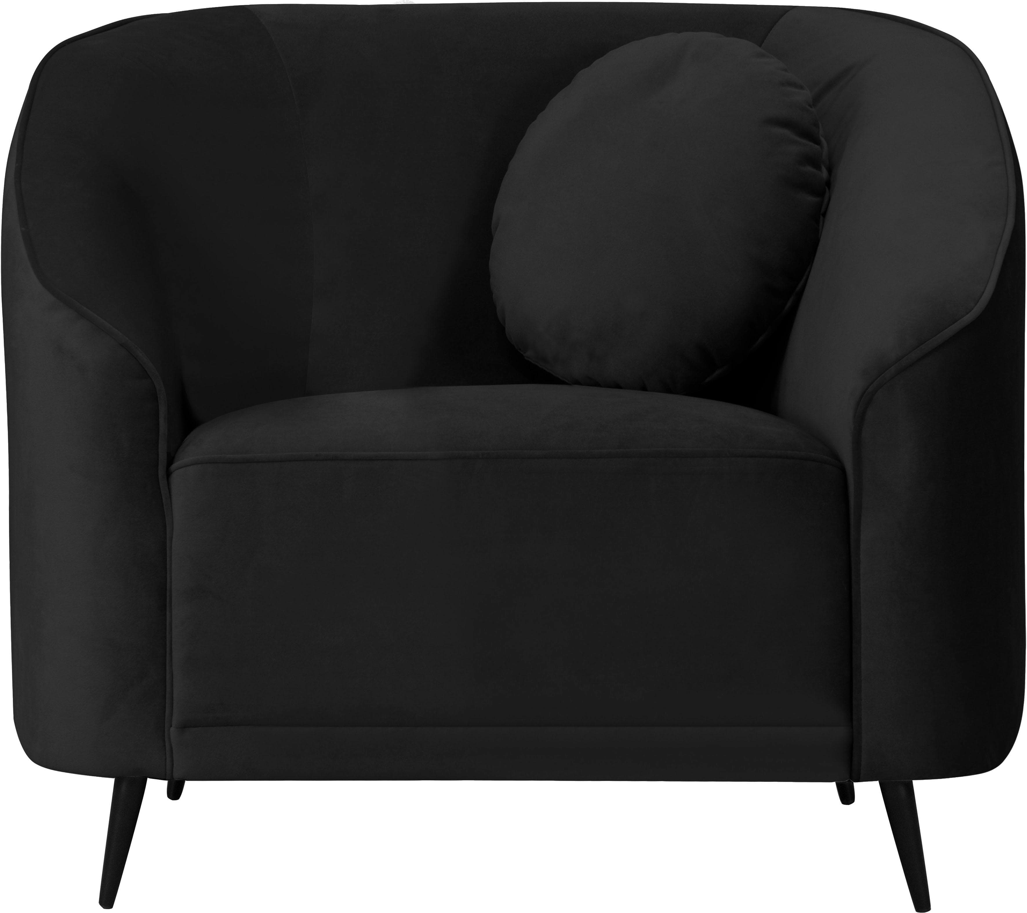 HOME AFFAIRE Sessel Ashly Schwarz Samtoptik