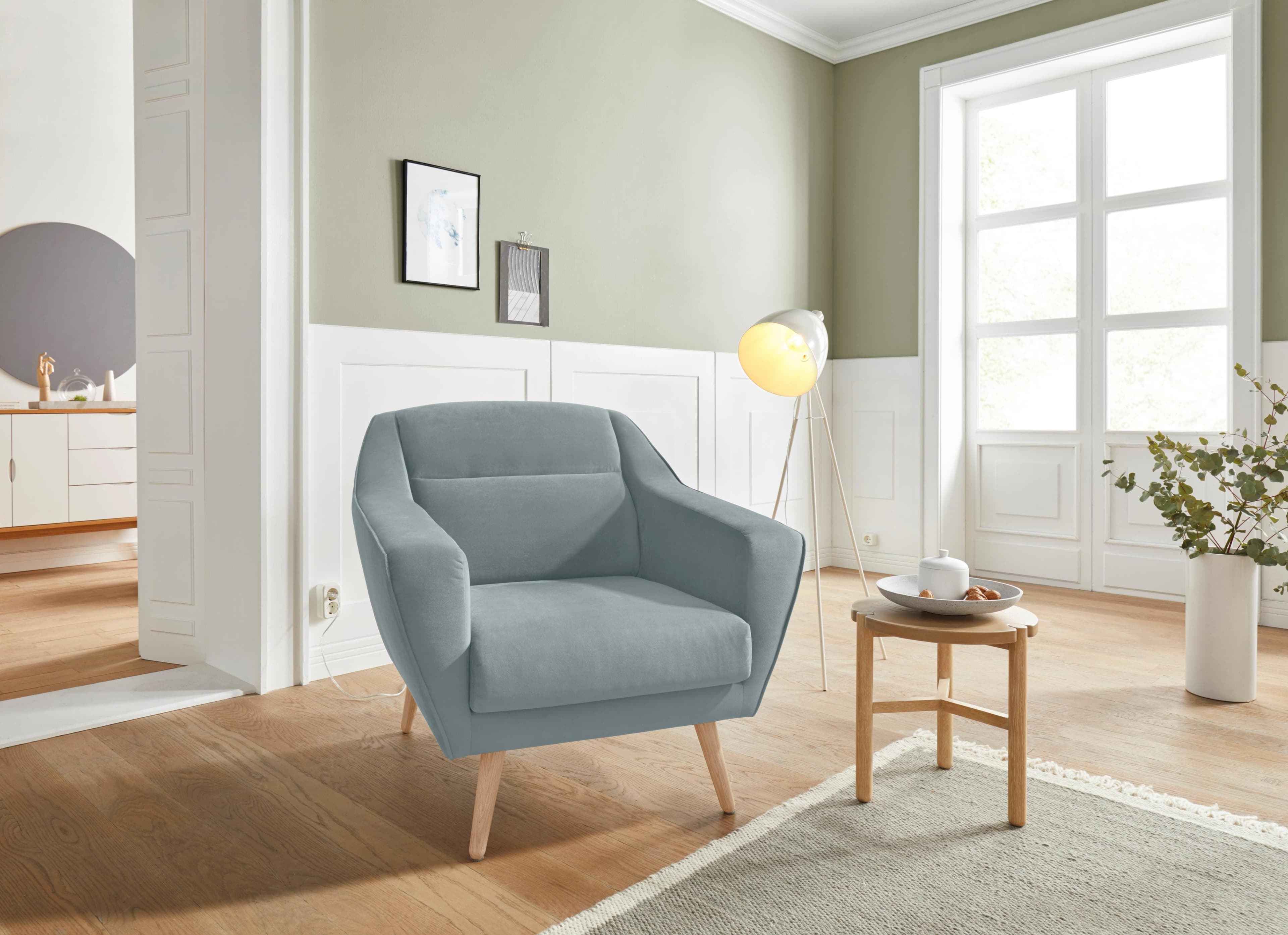OTTO HOME Sessel Bille Mint Skandinavisch Eiche-Beine