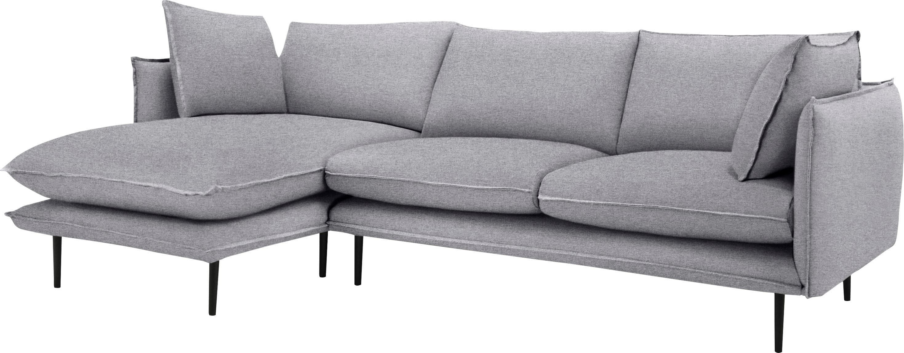 Ecksofa L-Form mit dicken Keder und Ottomanen (links/rechts)