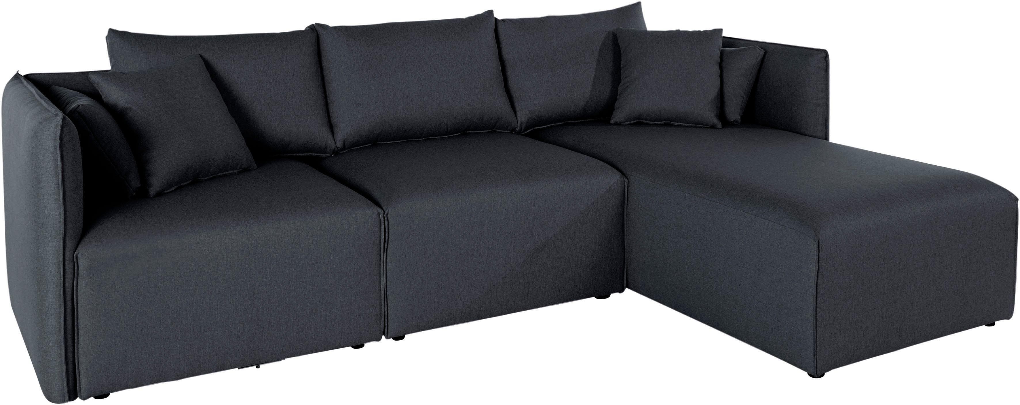 OTTO HOME Ecksofa Nöre L-Form Anthrazit 3-teilig mit Ottomane