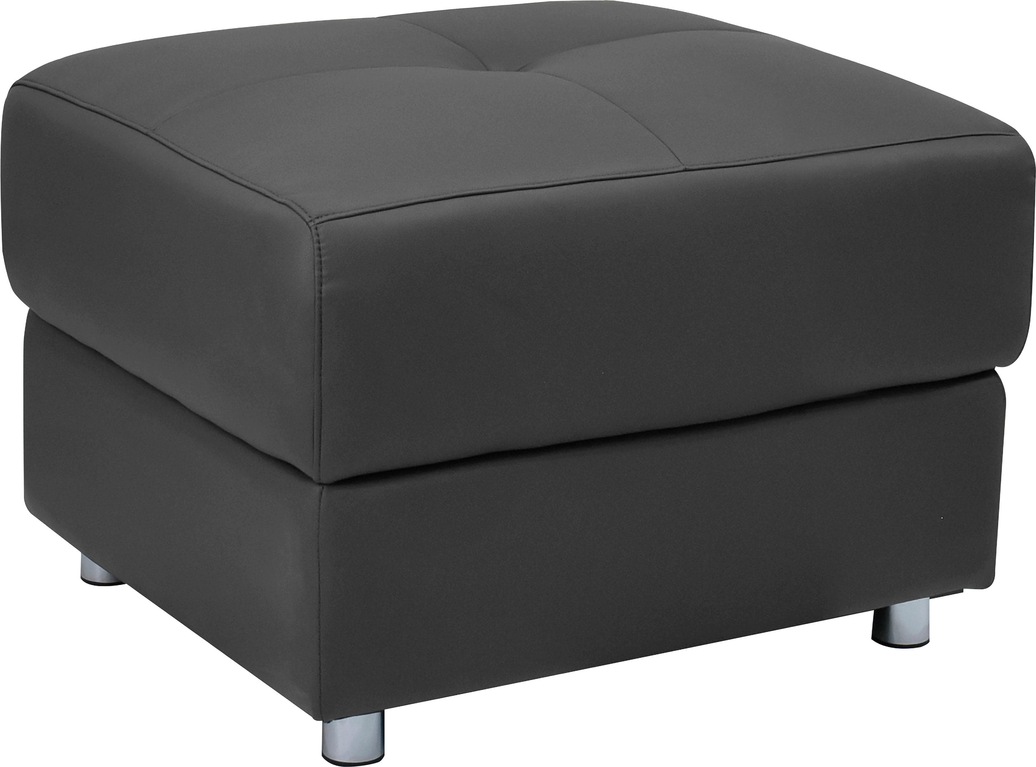 Home Affaire Polsterhocker Pareli Schwarz Leder