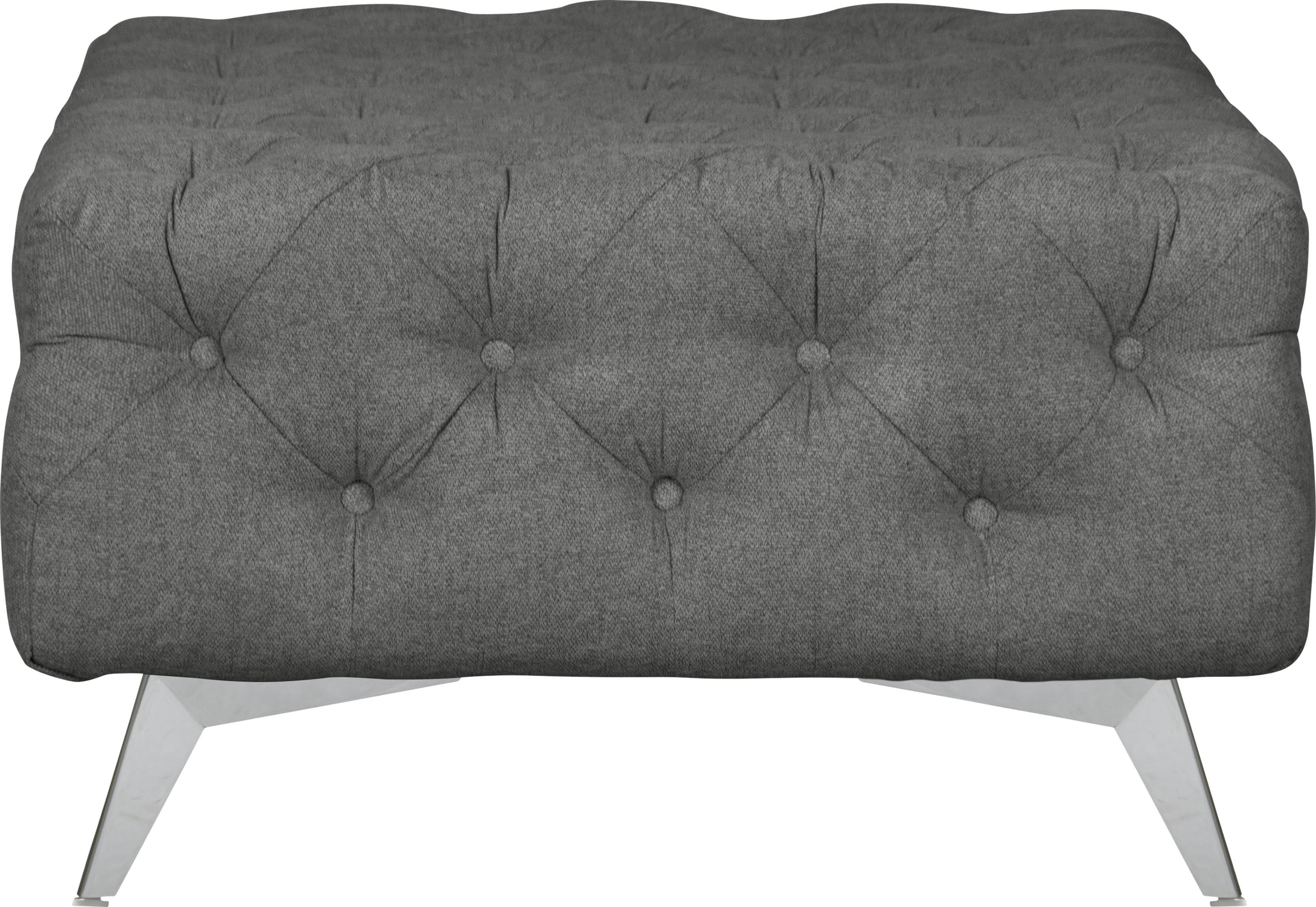 Home Affaire Polsterhocker Amaury Grau Polyester Chesterfield-Optik