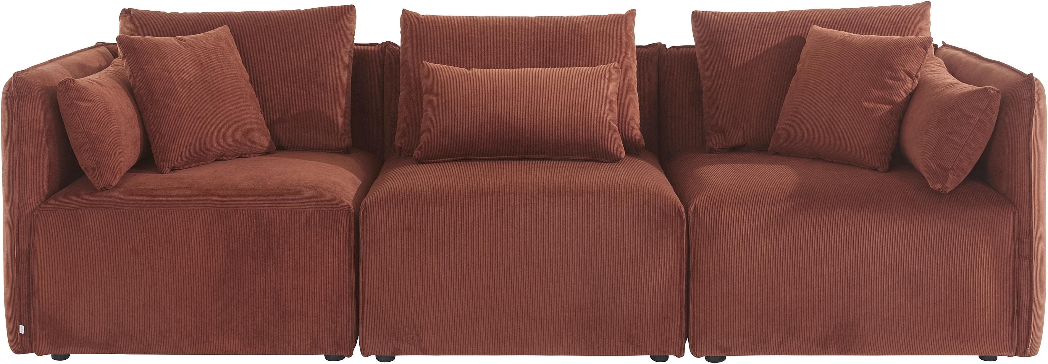 OTTO HOME Nöre 3-Sitzer Sofa Terra Orange Samt